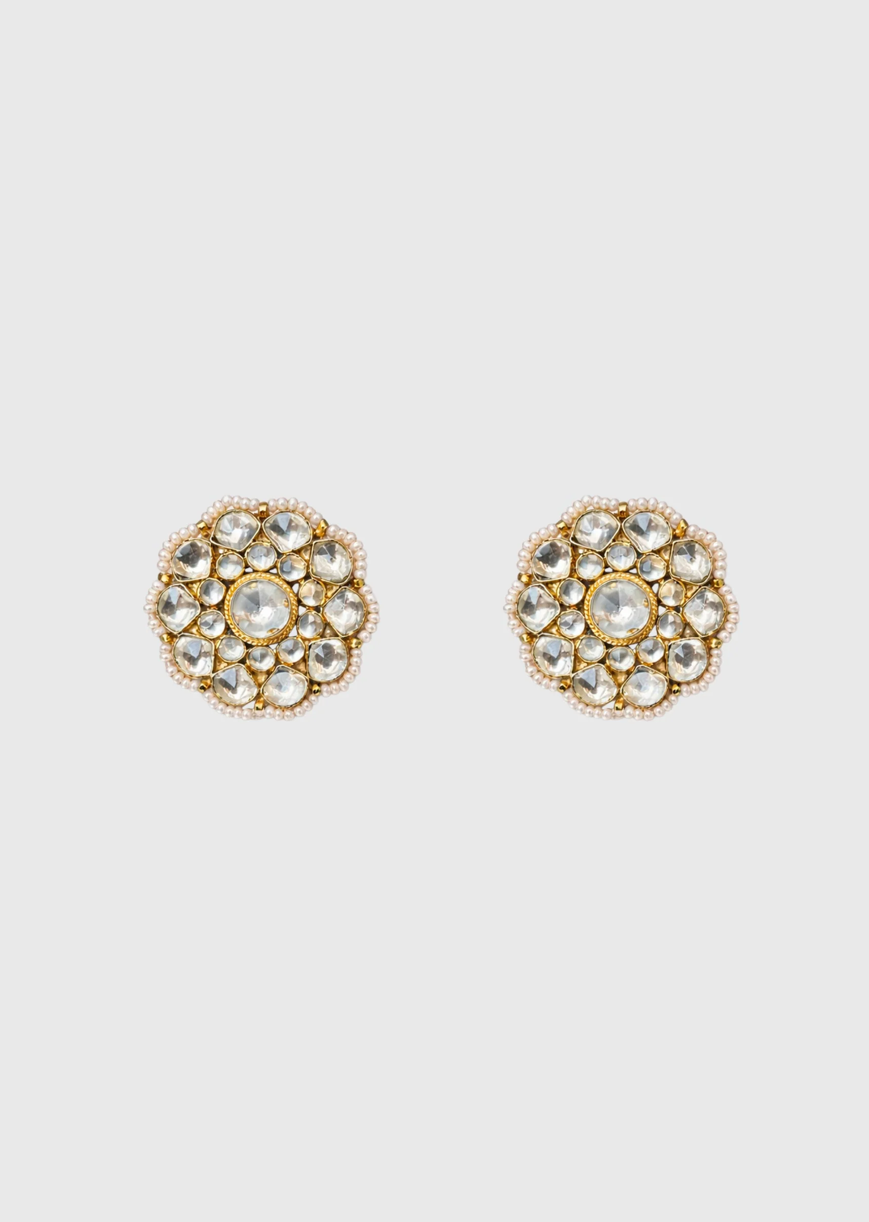 Classic Gold Kundan Earrings - Image 2
