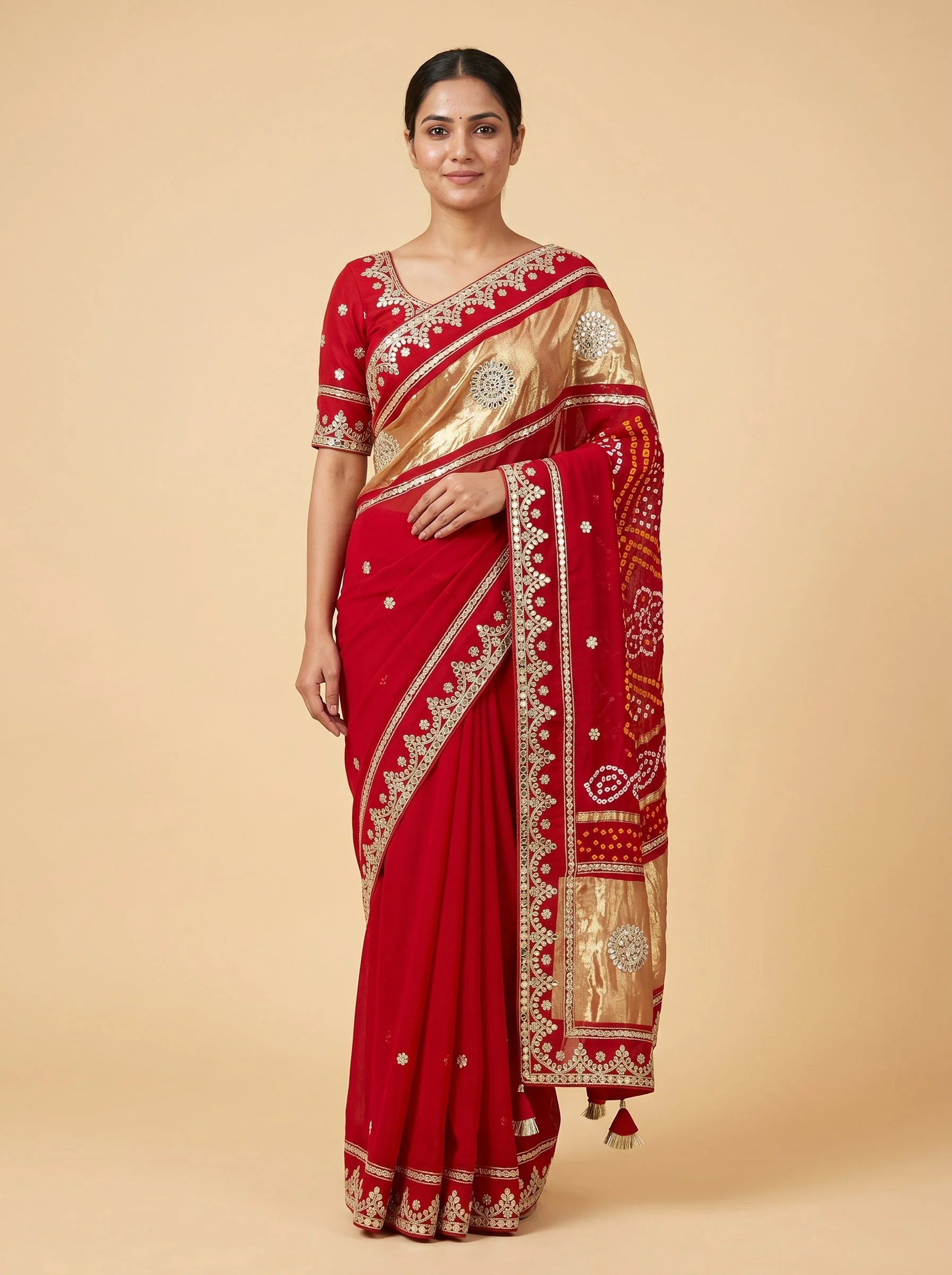 Classic Heritage Red Embroidered Saree