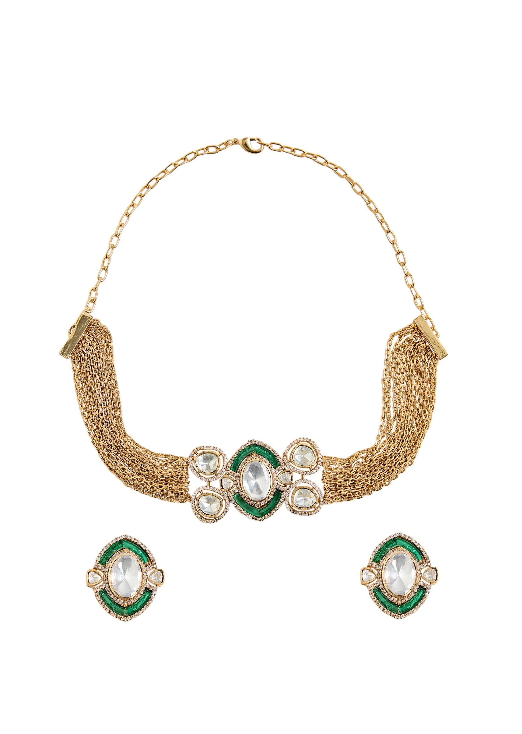 Classic Kundan Choker Necklace Set - Image 2
