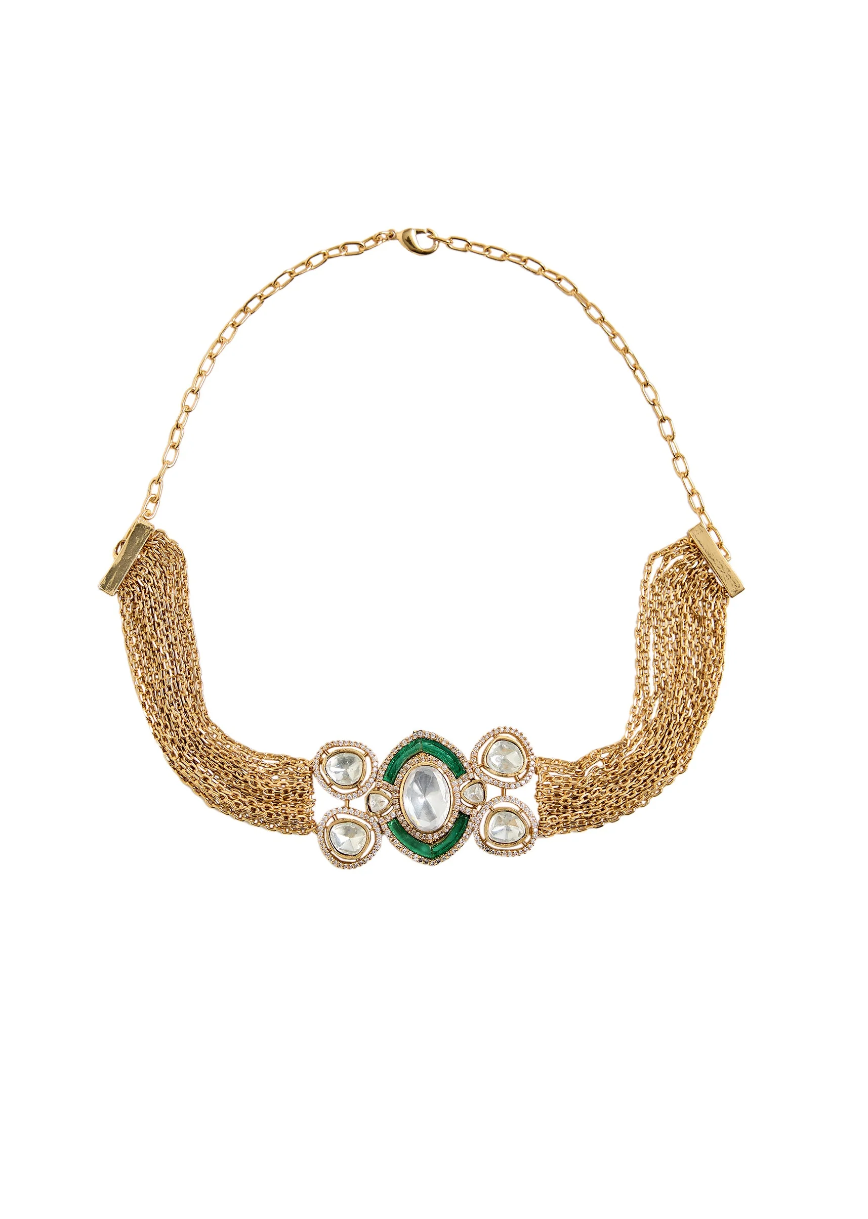 Classic Kundan Choker Necklace Set - Image 3