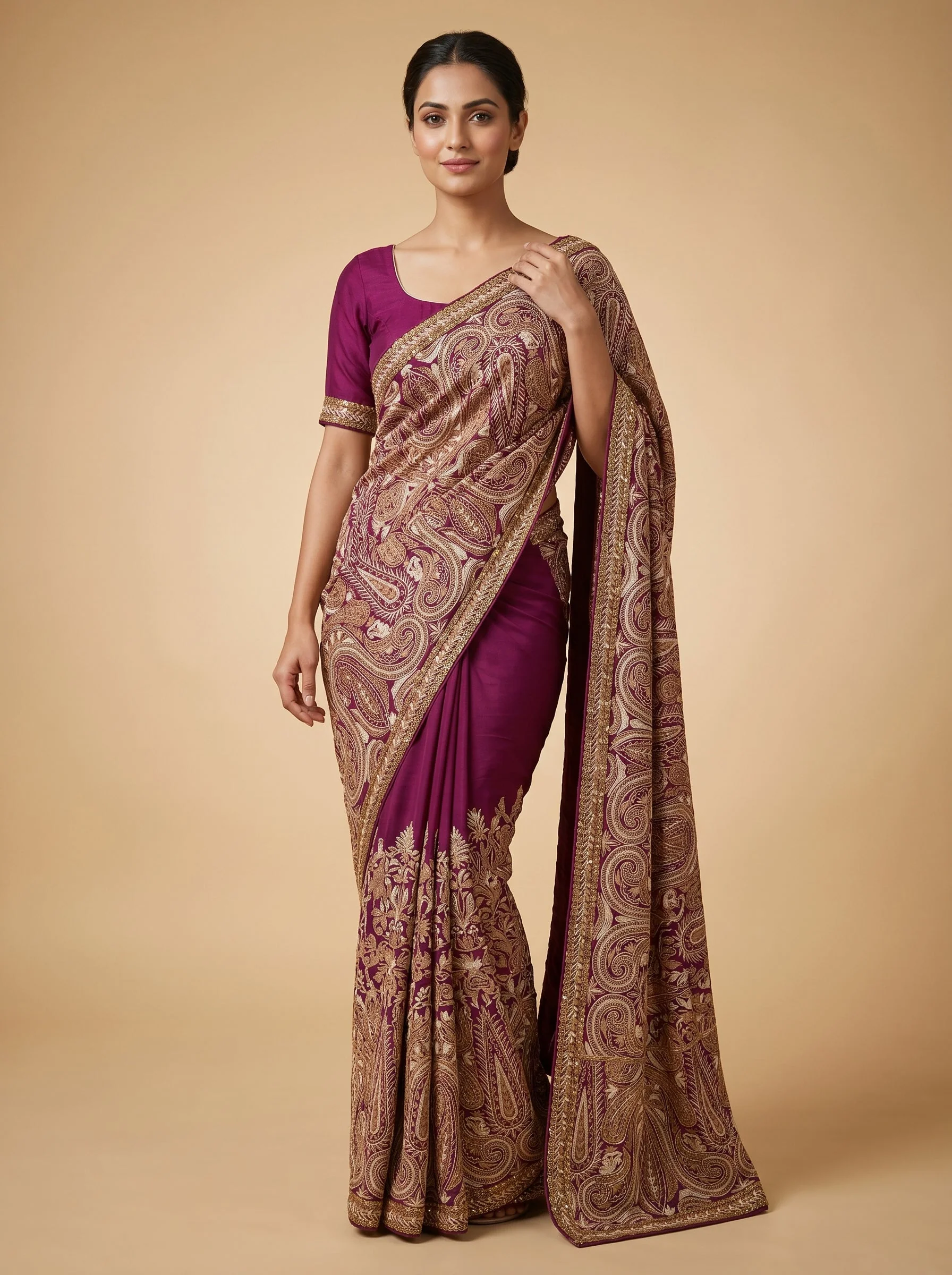 Classic Maroon Saree