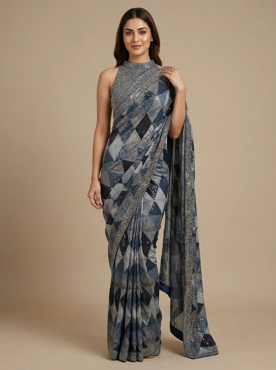 Cobalt Blue Power Statement Saree