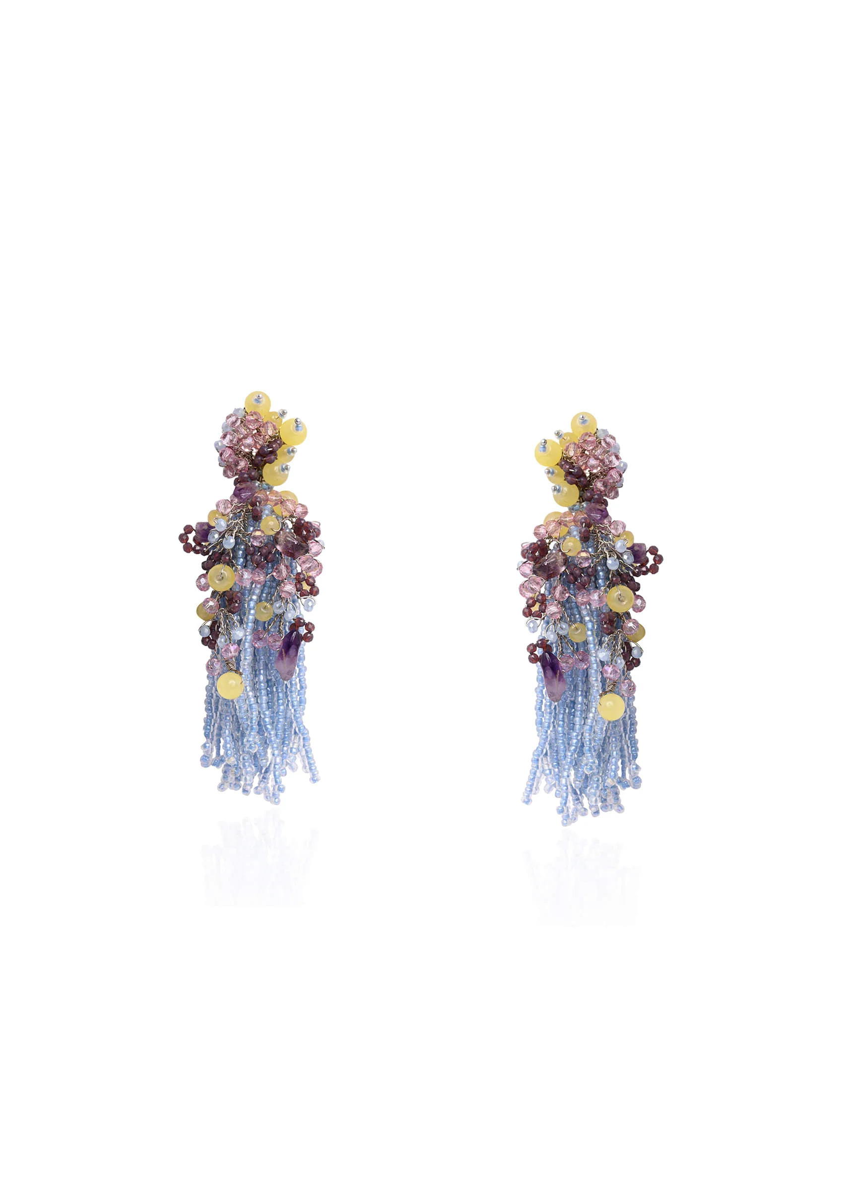 Colourful Stone Long Jhumka Earrings - Image 3