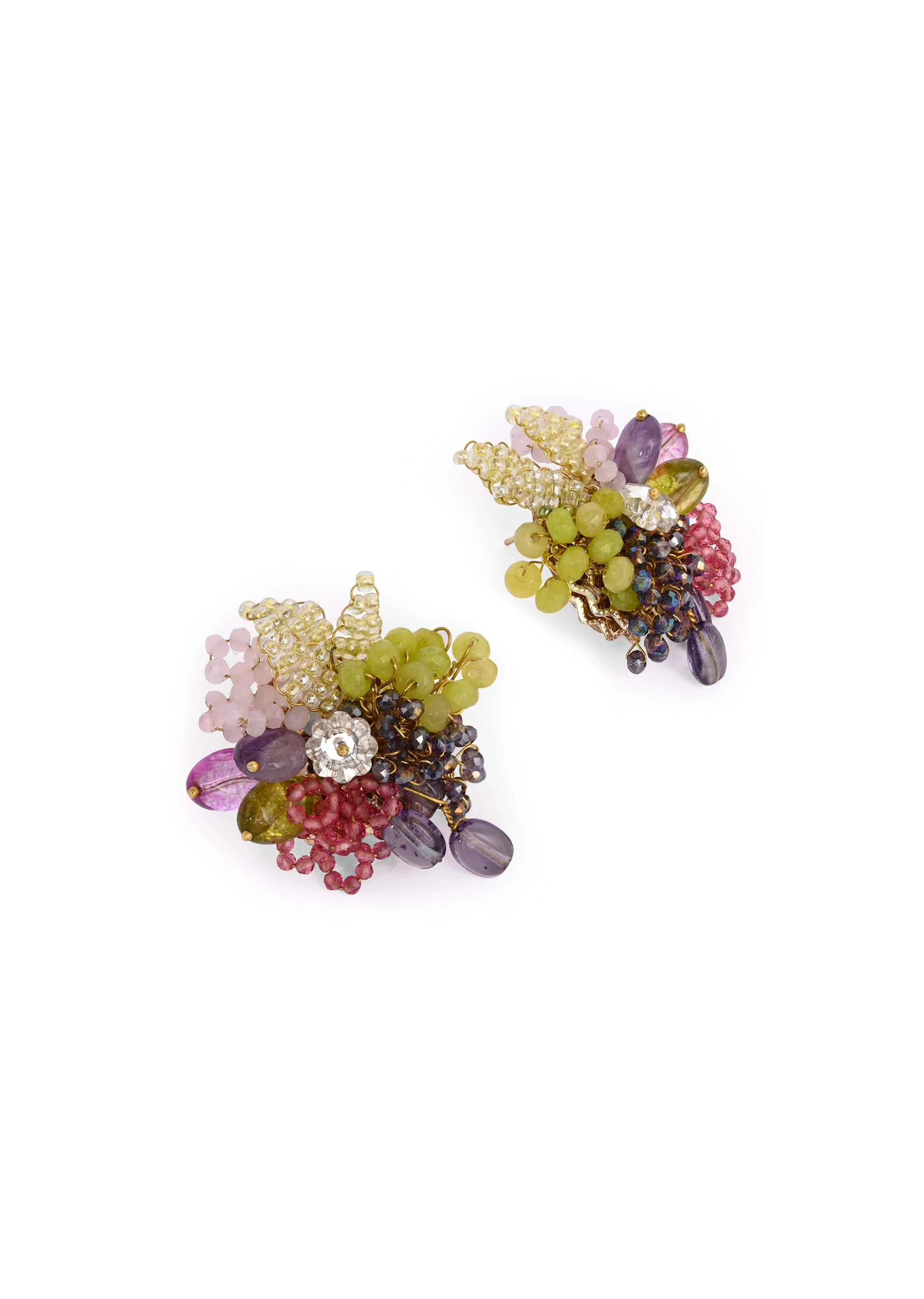 Colourful Stone Studs Indian Wedding Jewelry - Image 2