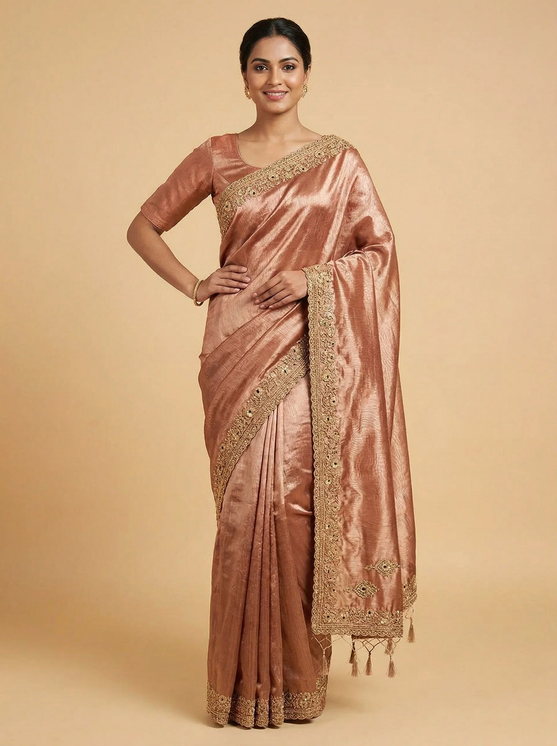 Copper Shaded Handloom Saree