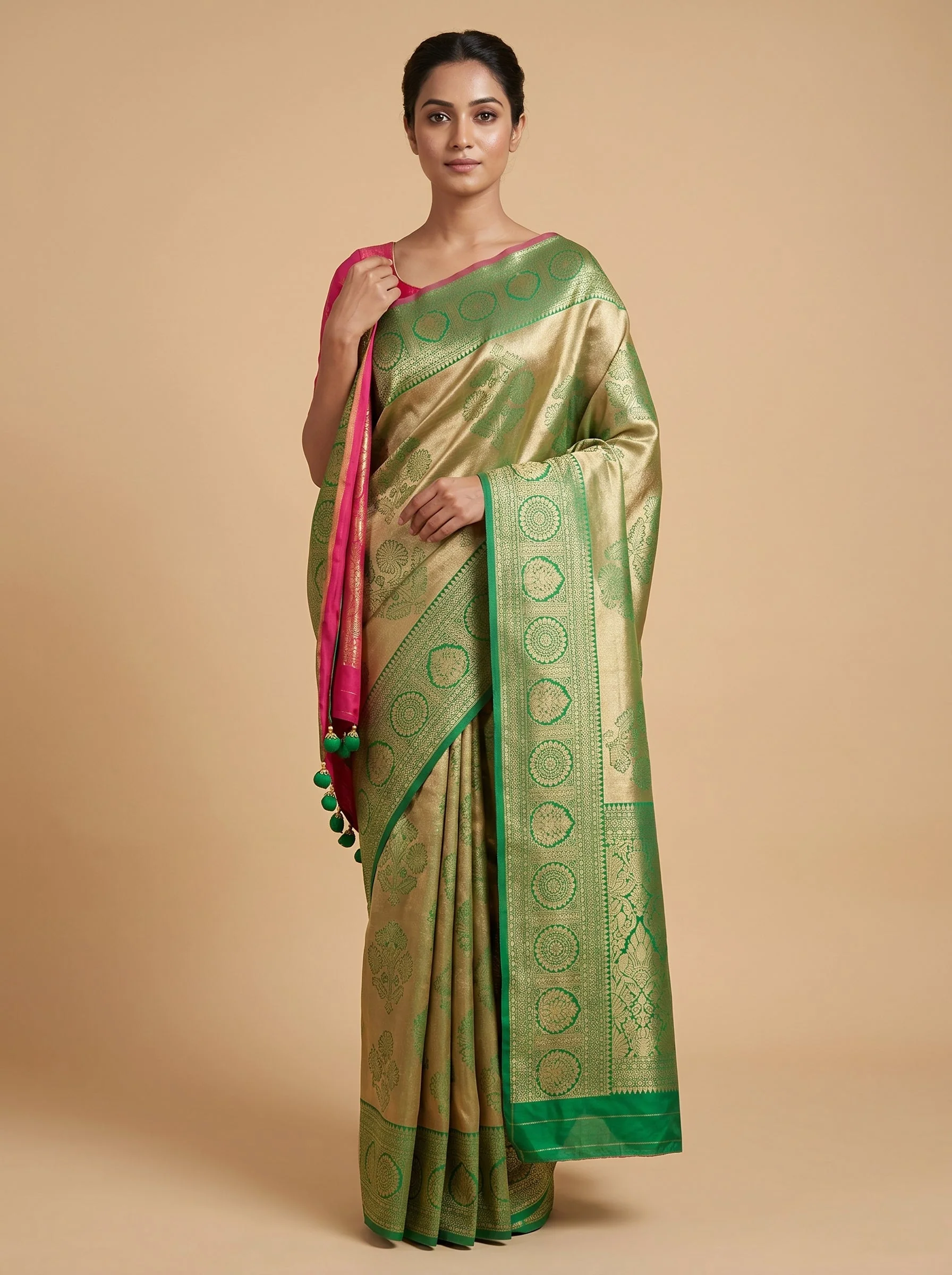 Coral Petal Radiance Saree