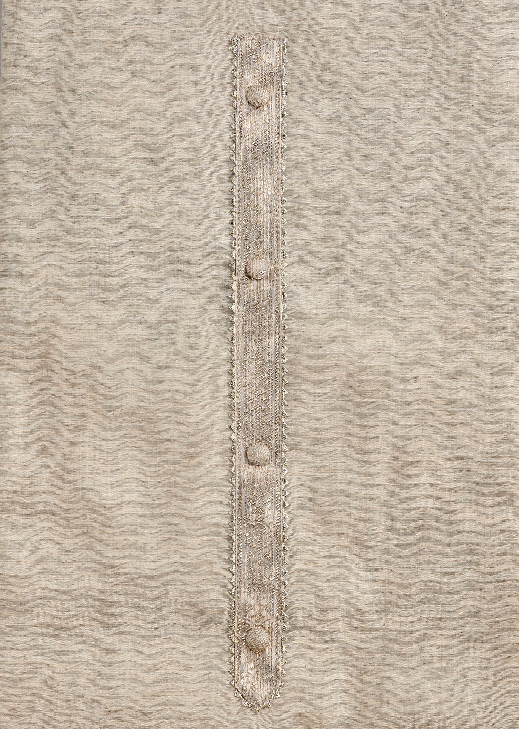 Cream Dola Silk Woven Unstitched Suit Set With Dupatta - Image 2
