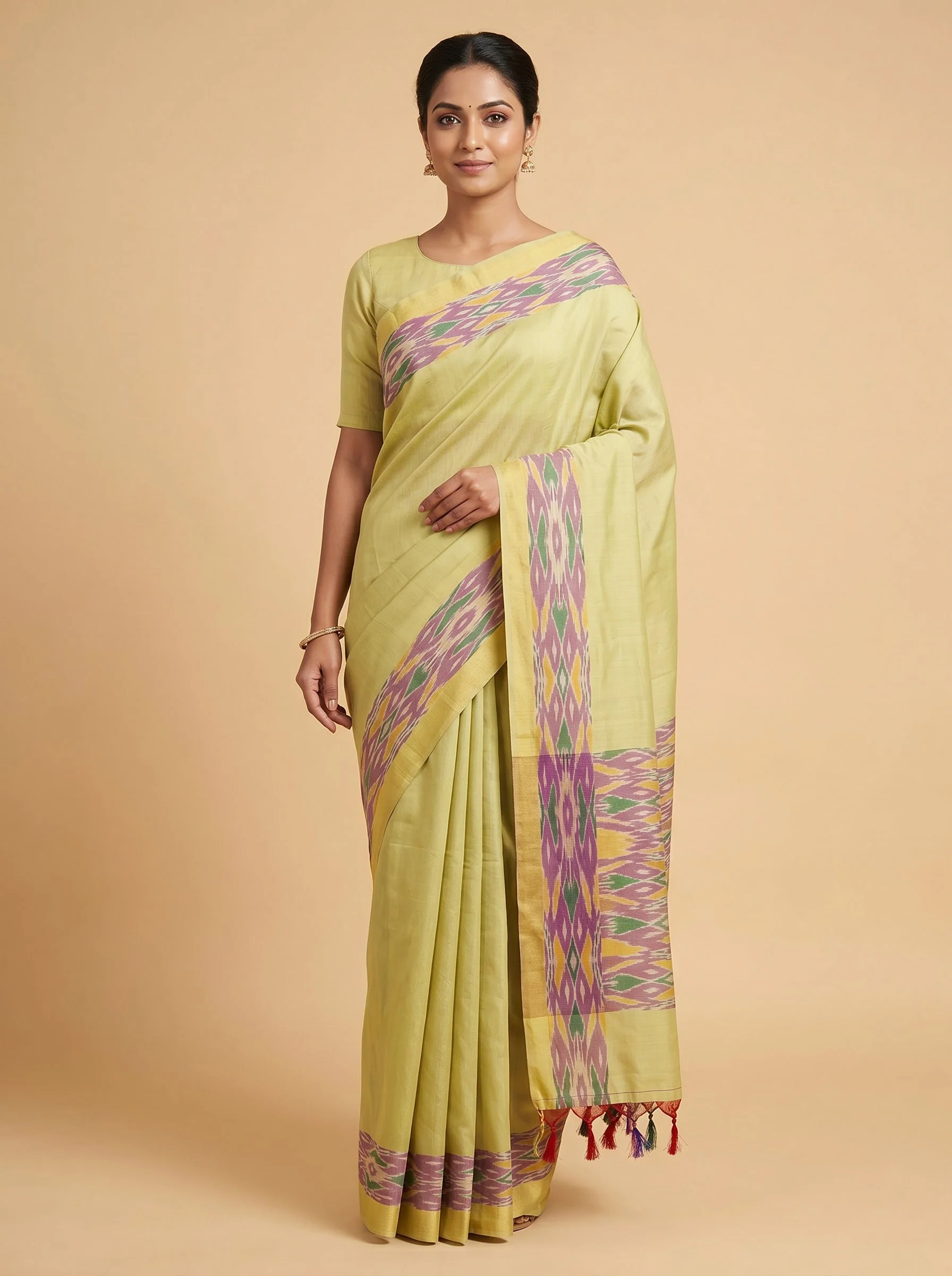 Cream Elegance Handloom Saree