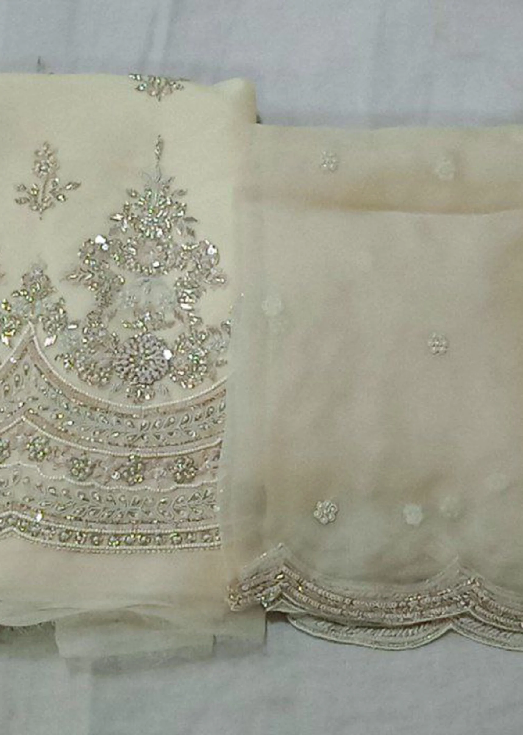 Cream Lustre Elegance Dress Material