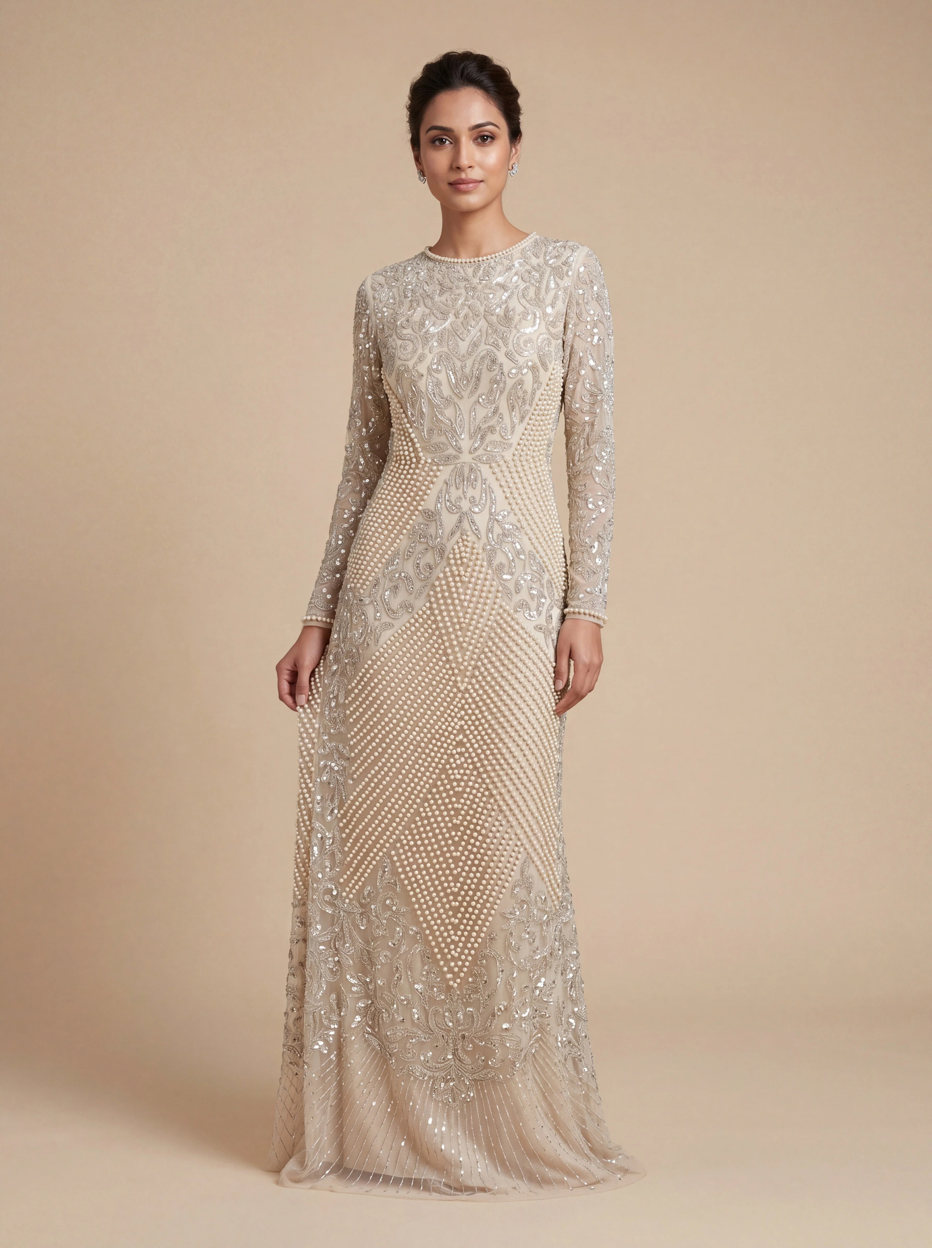 Cream Nude Contemporary Gown