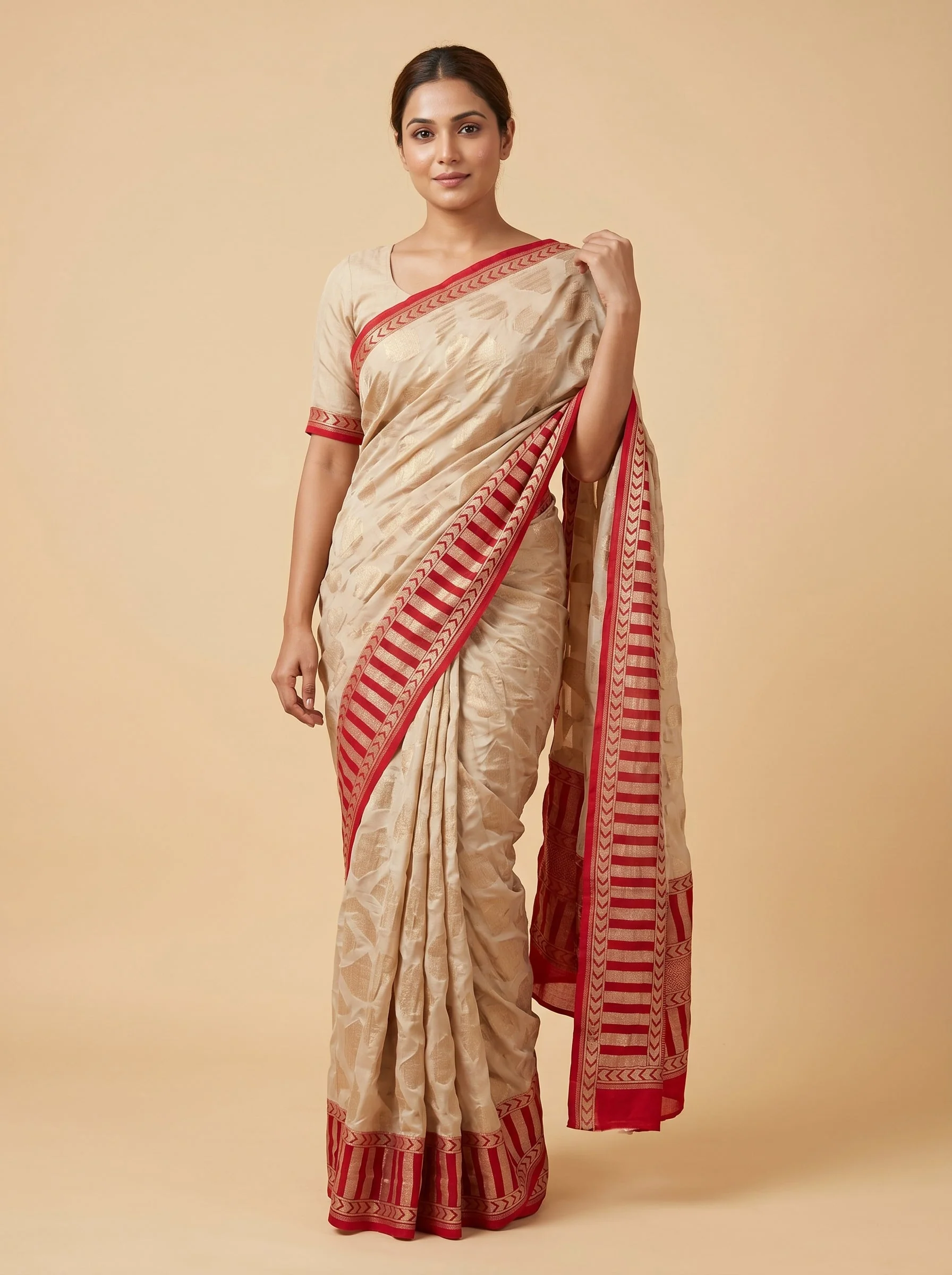Cream Understated Elegance Handloom Saree