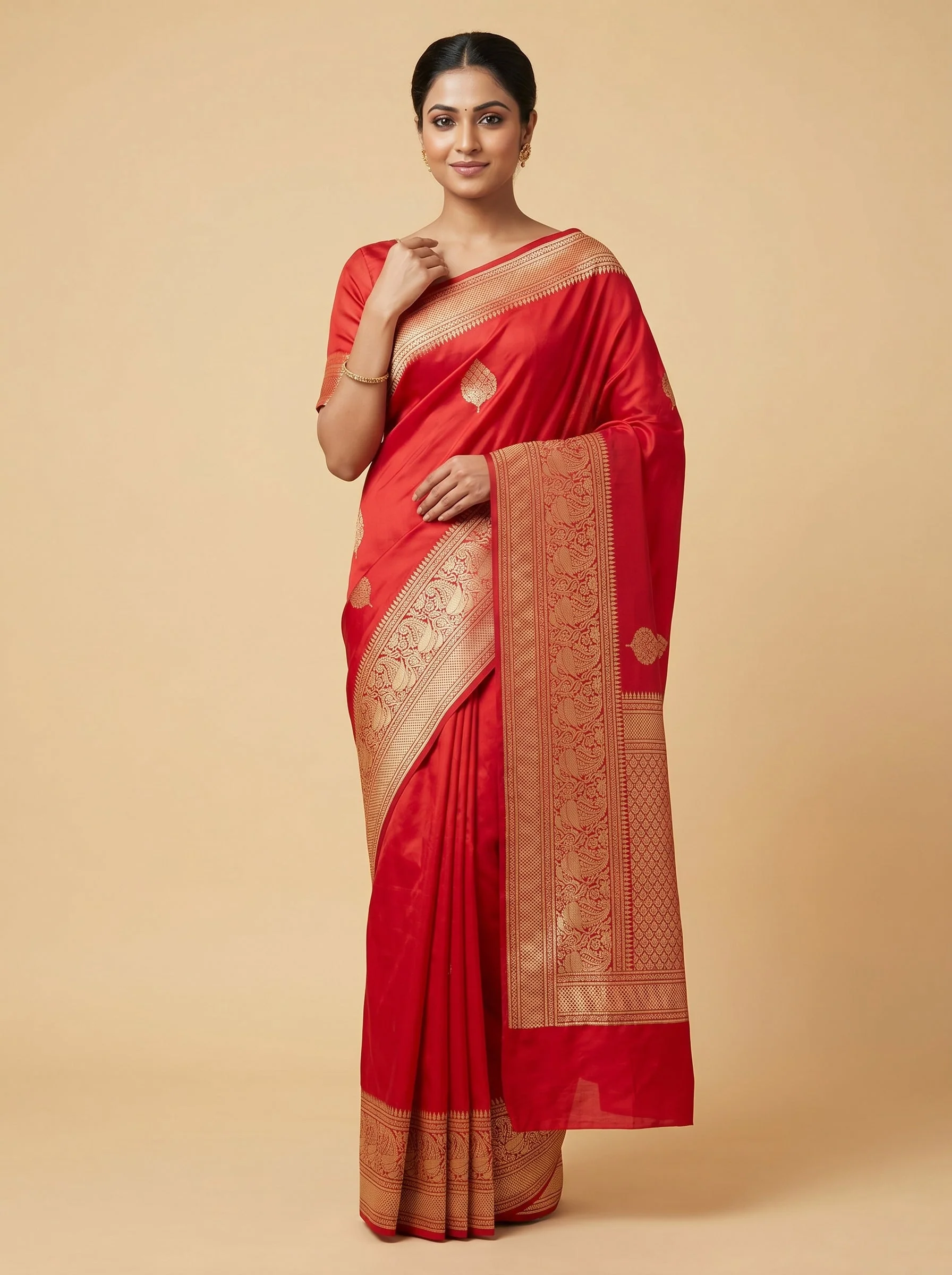 Crimson Red Handloom Saree