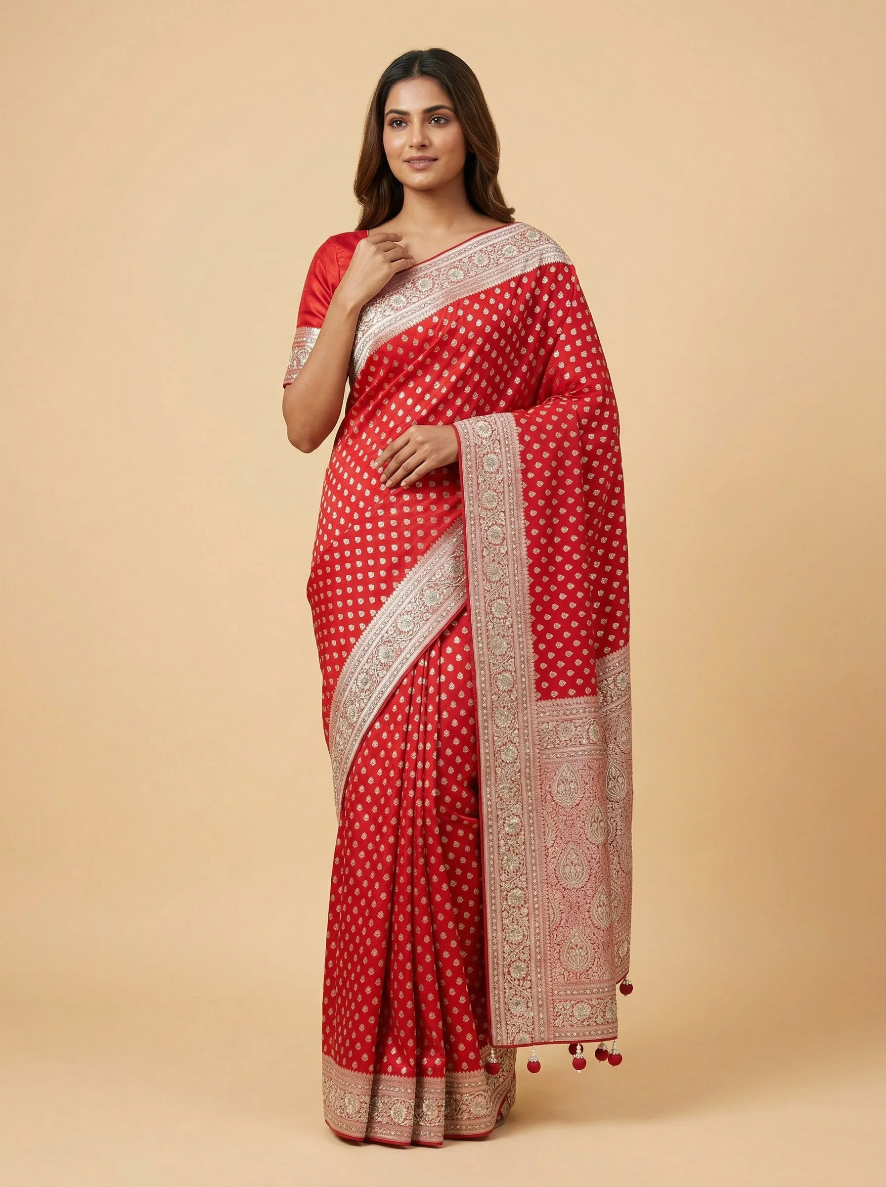 Crimson Red Power Saree