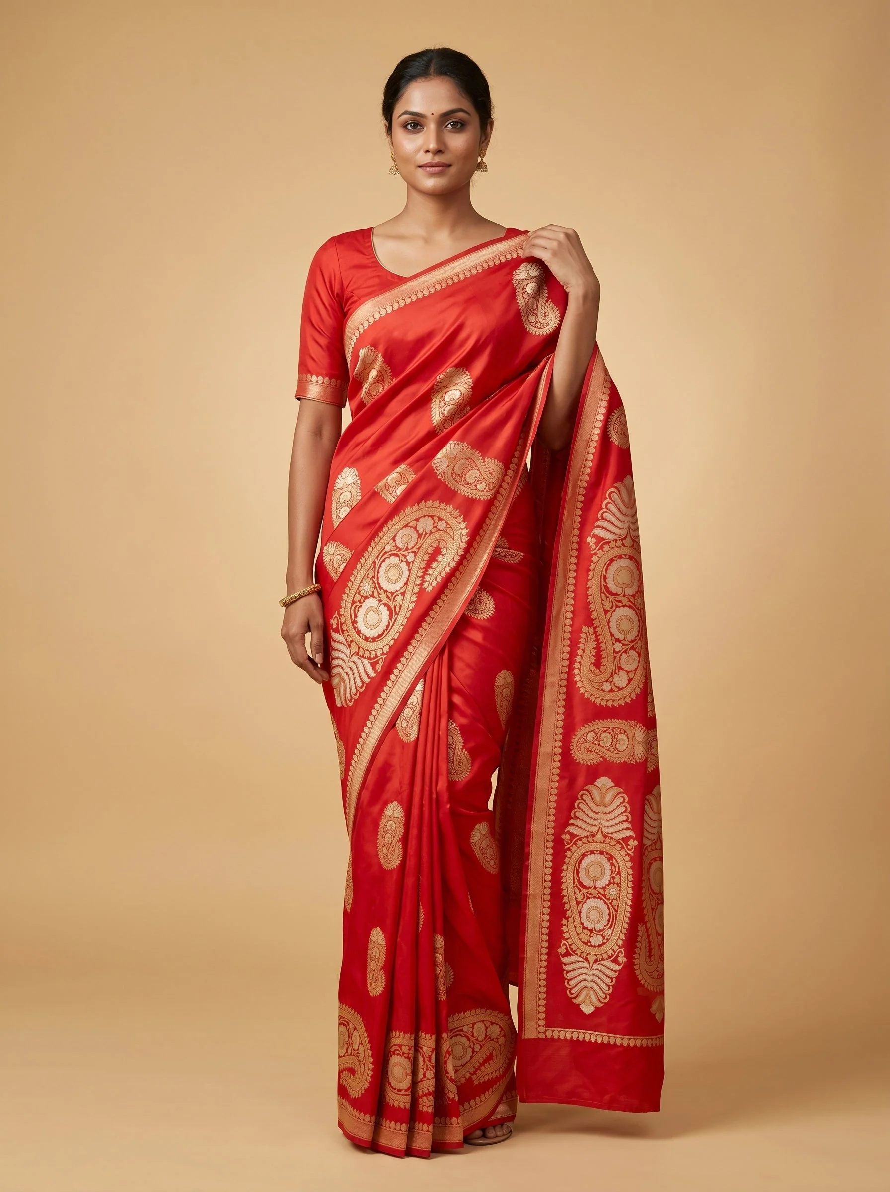 Crimson Silk Charm Saree