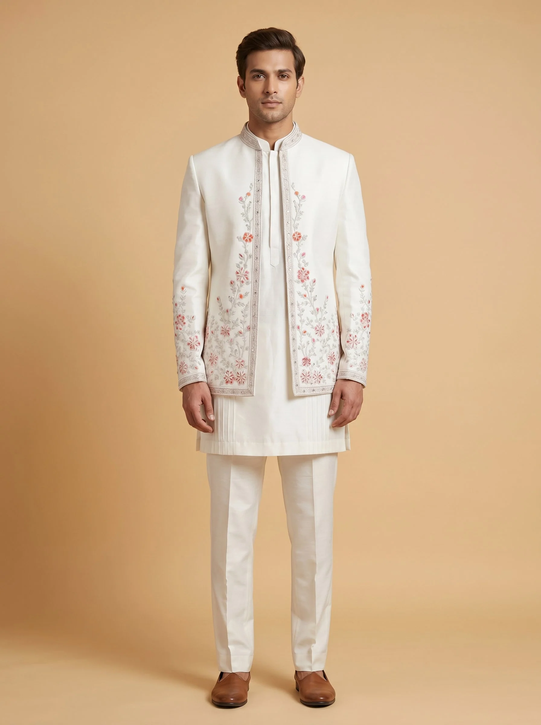 Crisp white Jodhpuri