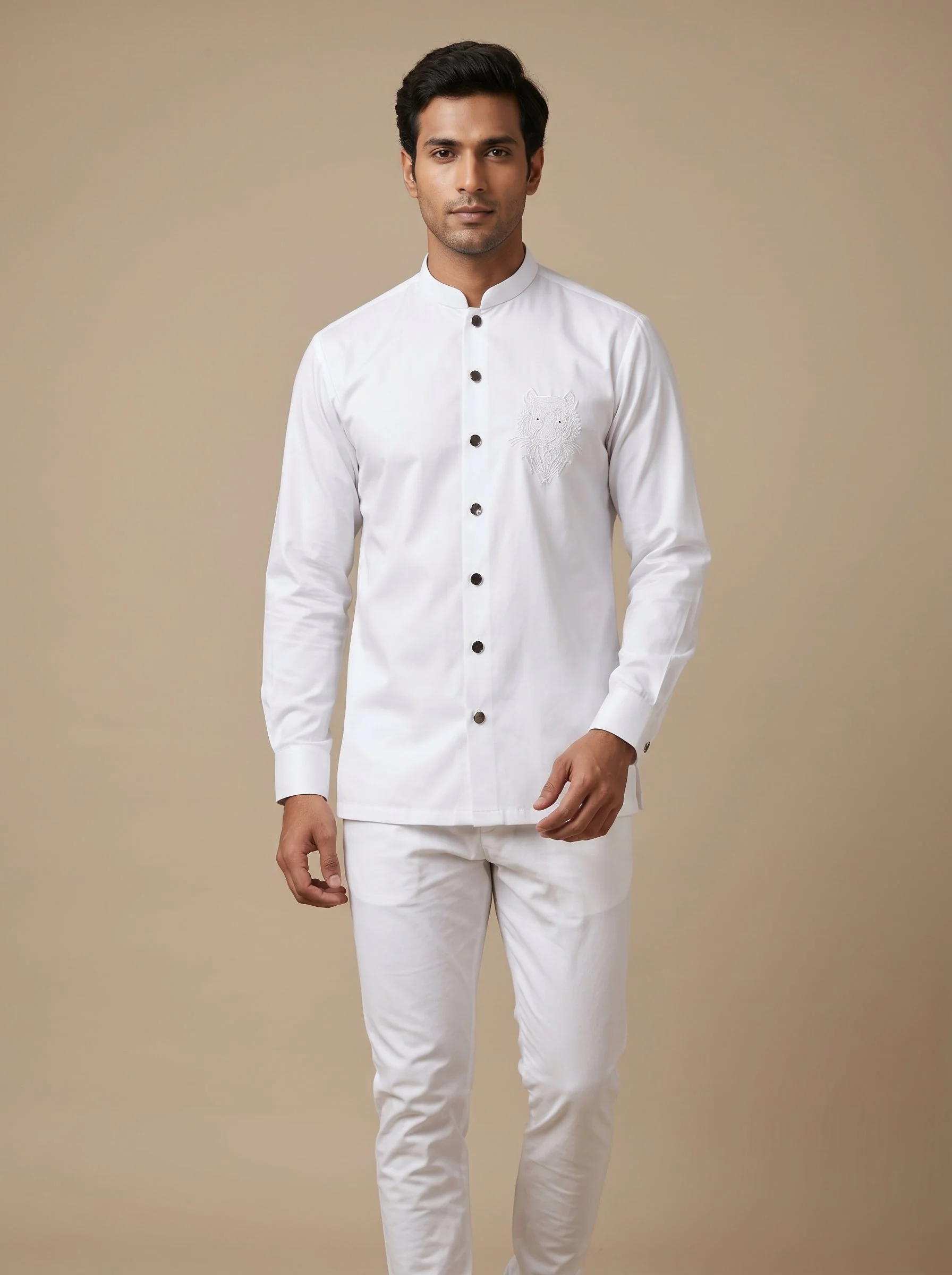 Crisp White Party Shirt