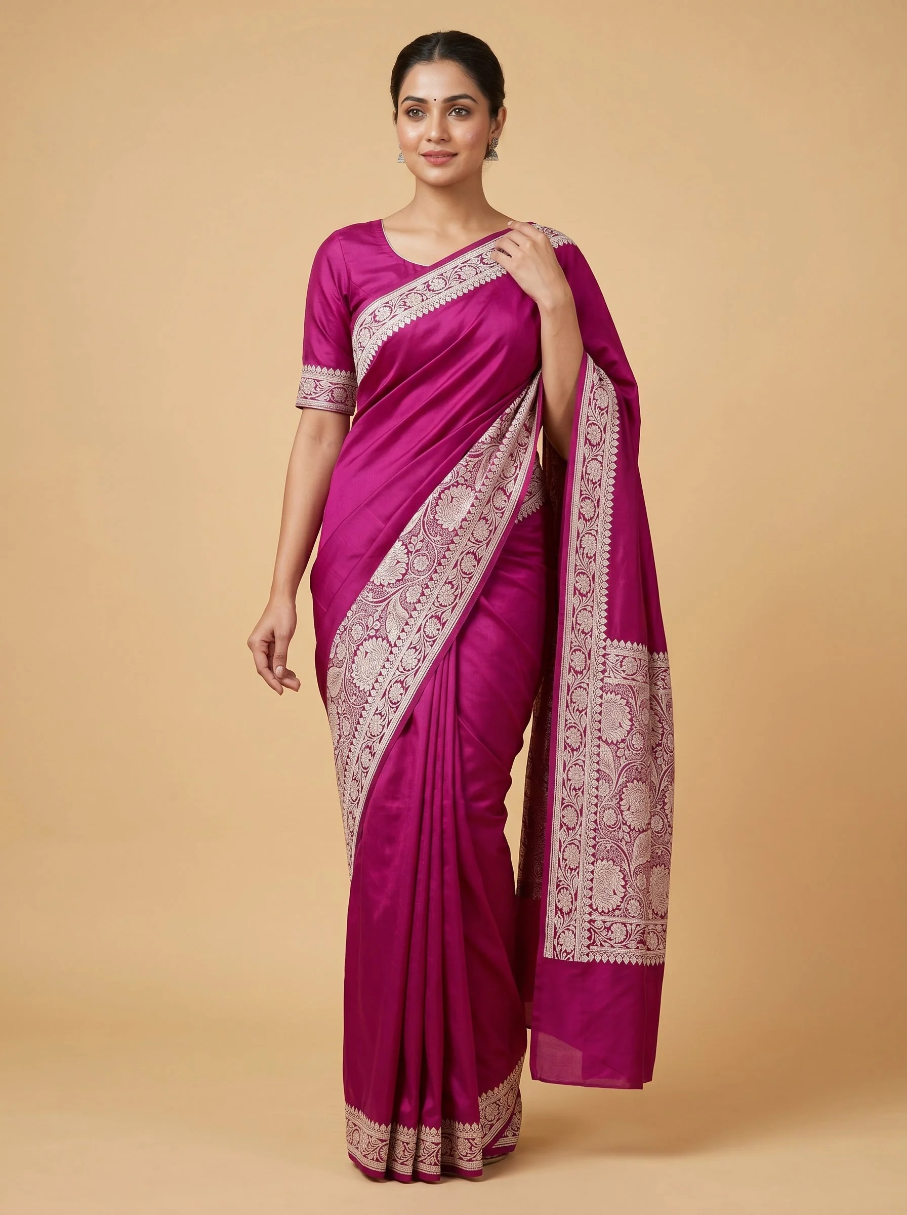 Dark Purple Luxe Depth Handloom Saree