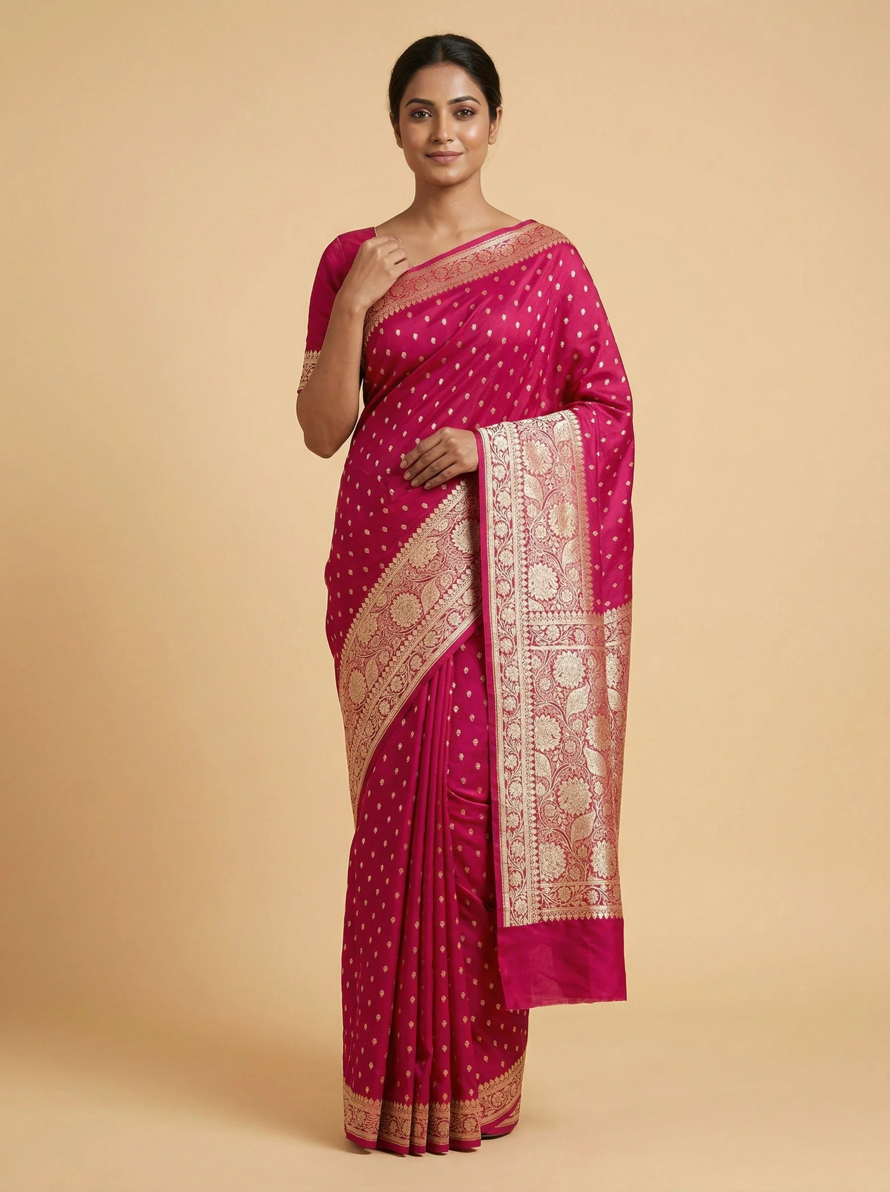 Dark Rani Opulent Handloom Saree