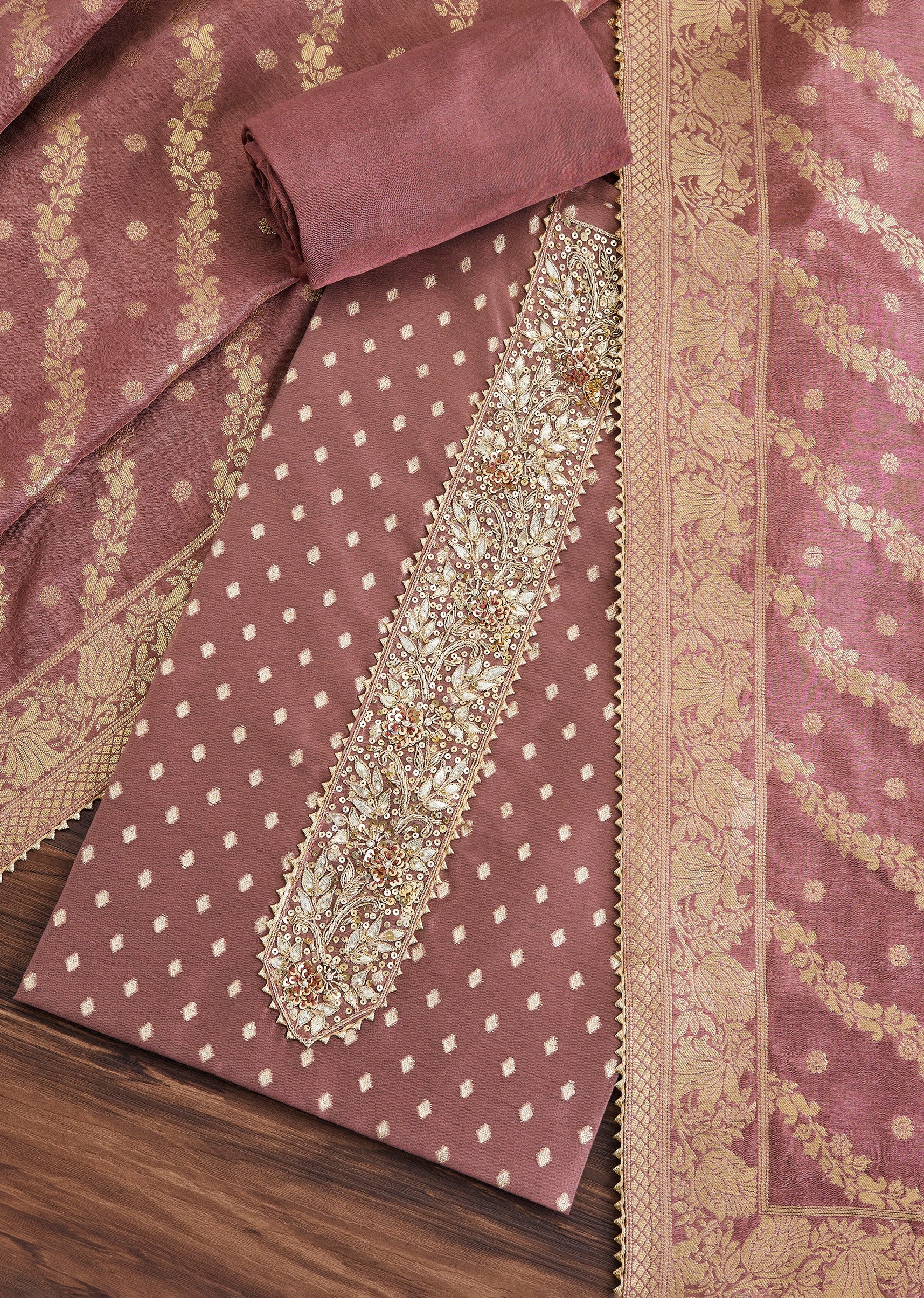 Deep Maroon Embroidered Suit
