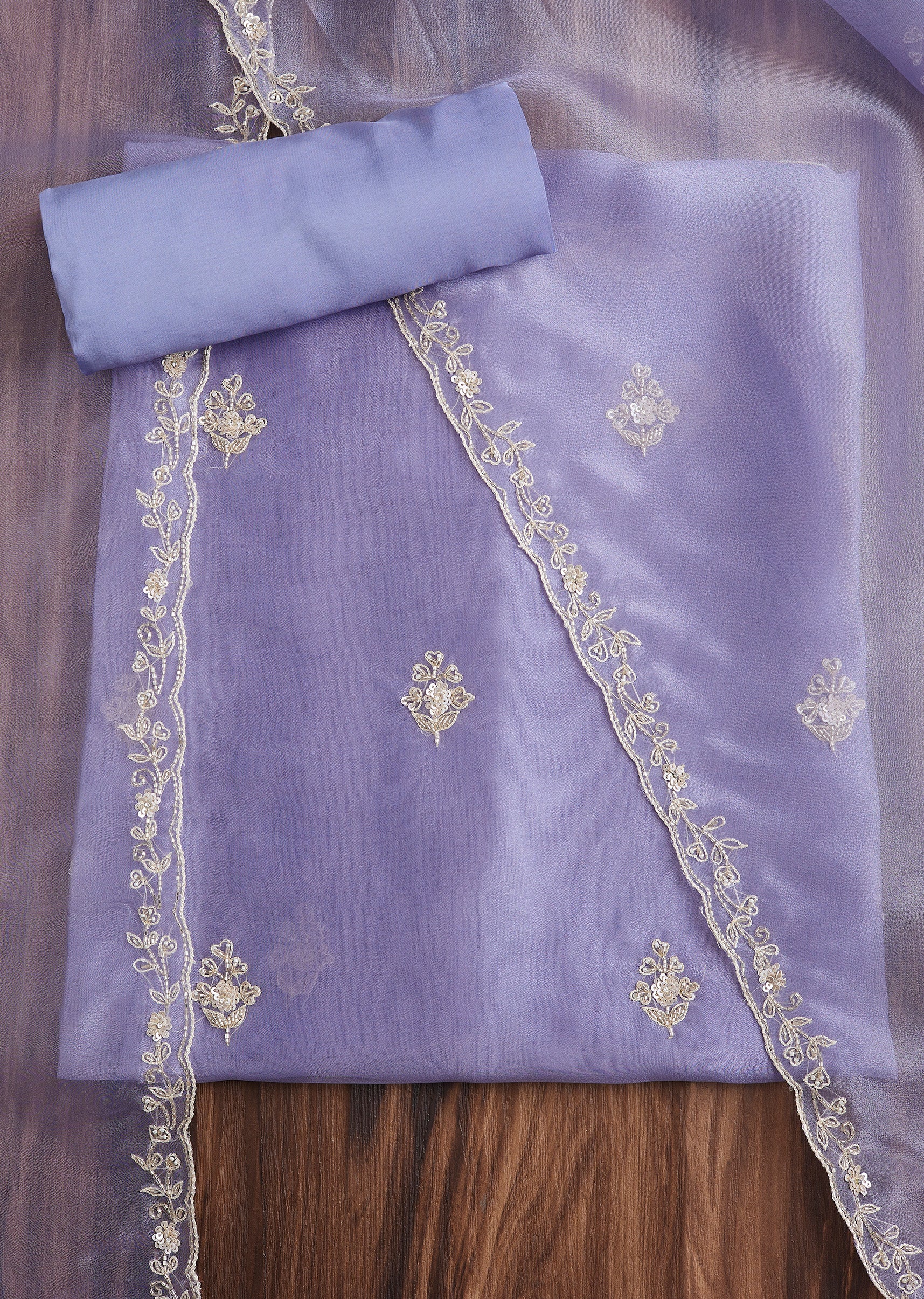 Delicate Blue Organza Suit Set