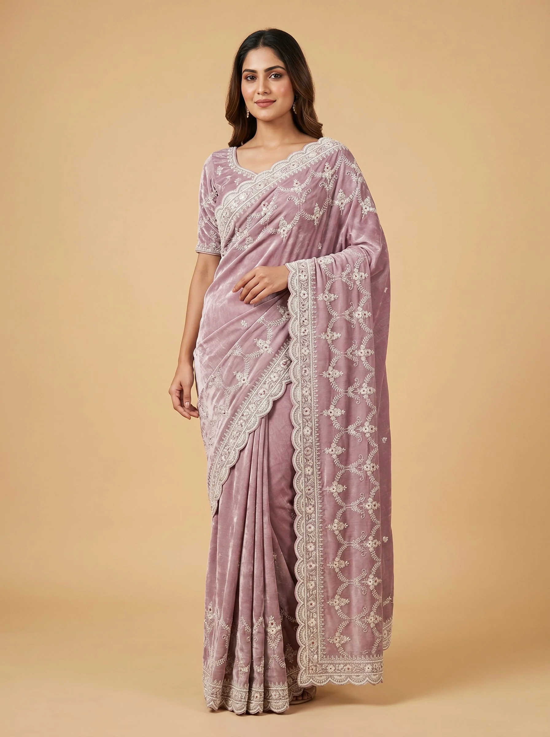 Delicate Blush Pink Saree