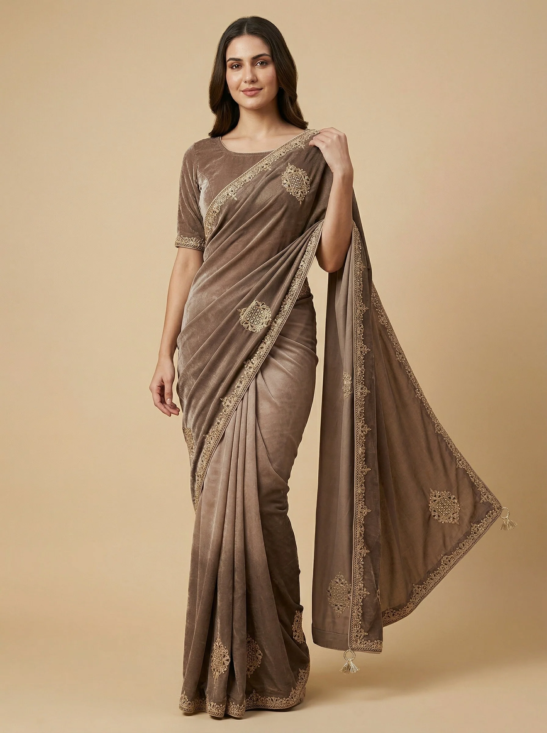 Dusty Mauve Elegant Saree