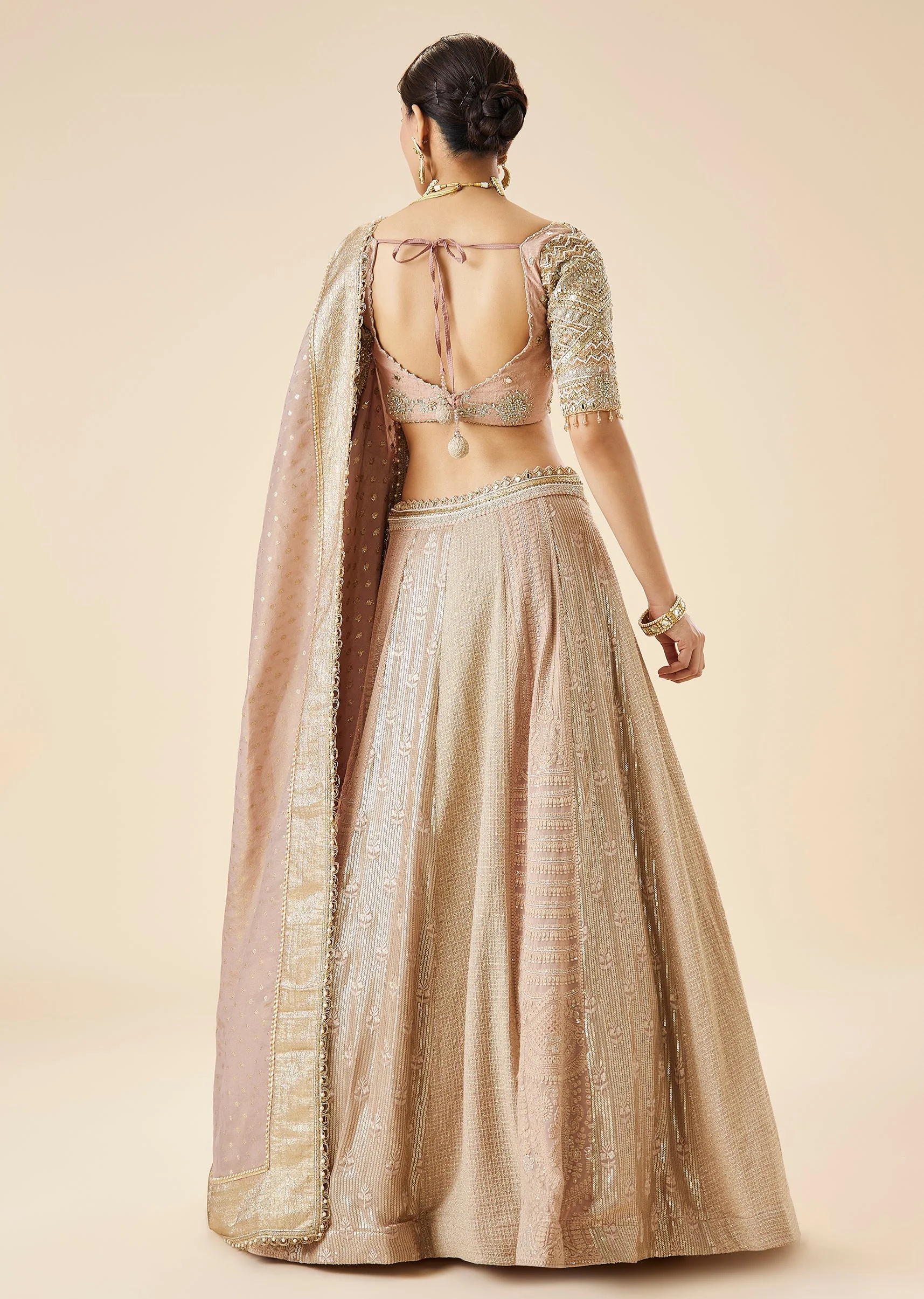 Dusty Pink Embroidered Lehenga Set - Image 2