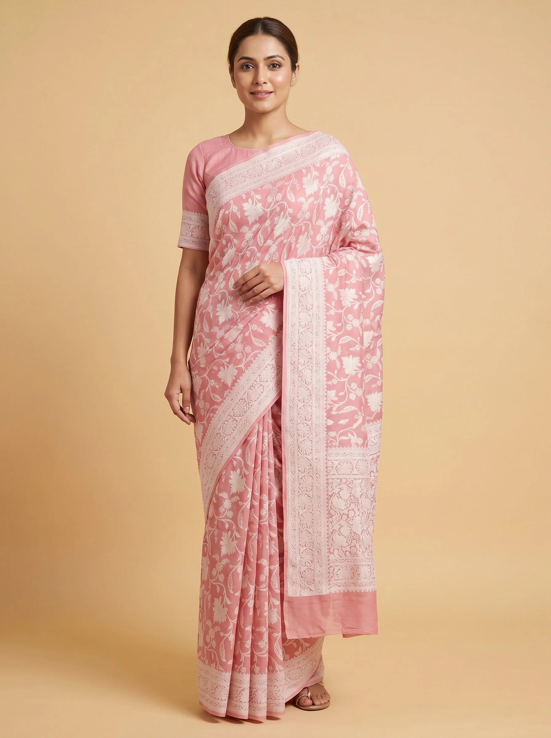 Dusty Pink Muted Glow Handloom Saree