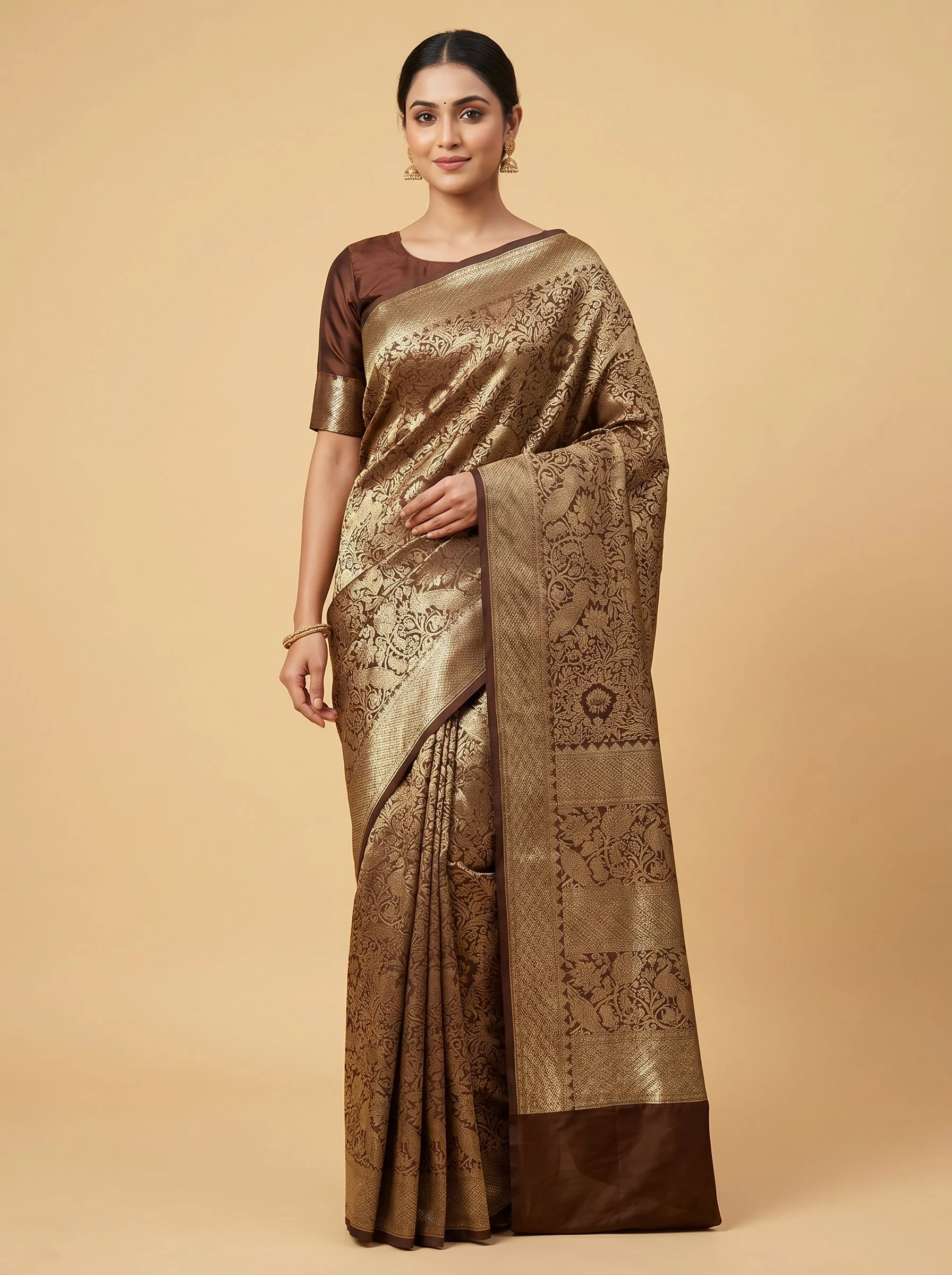 Earthy Brown Handloom Saree