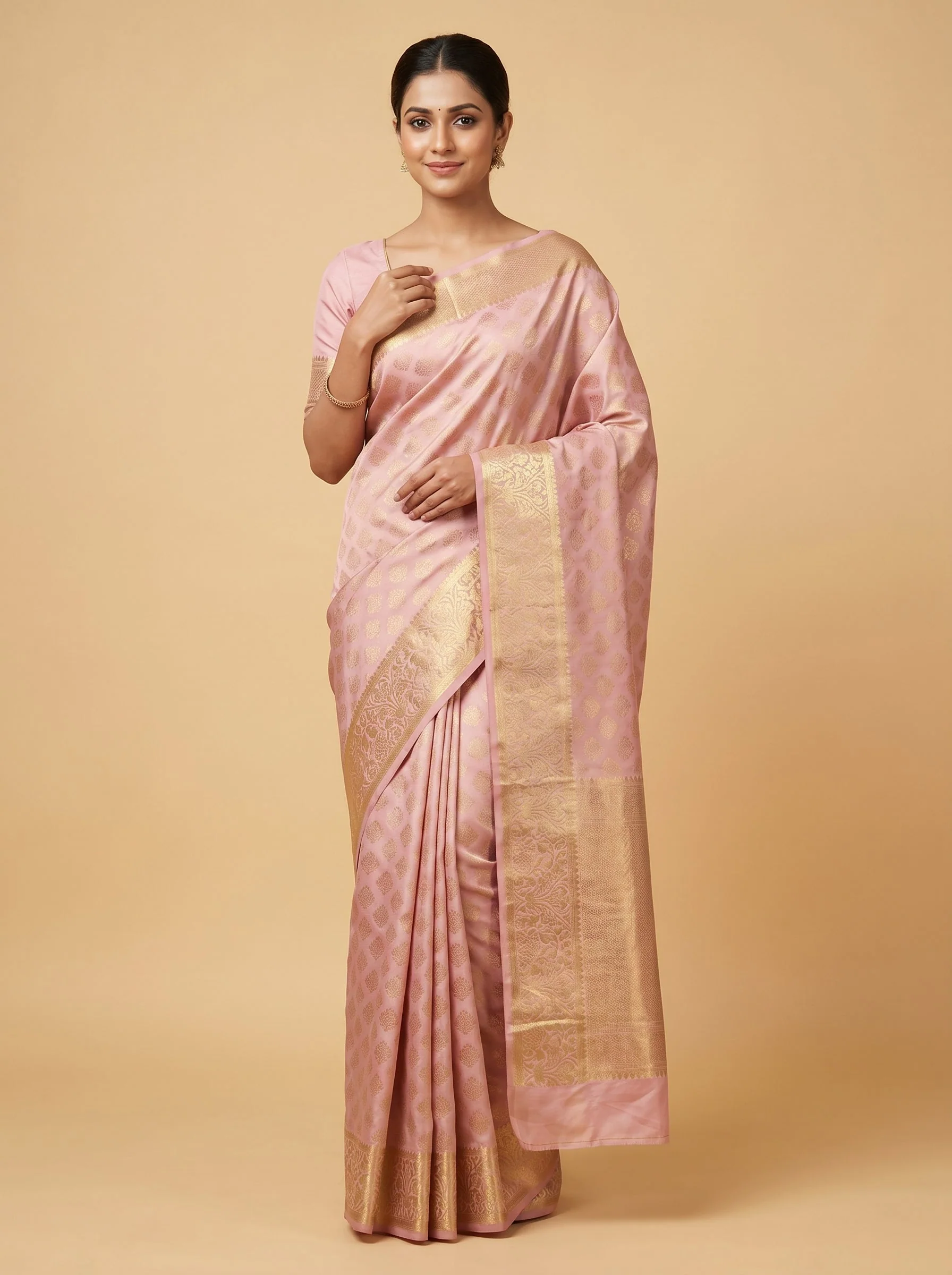 Earthy Pink Sunset Handloom Saree