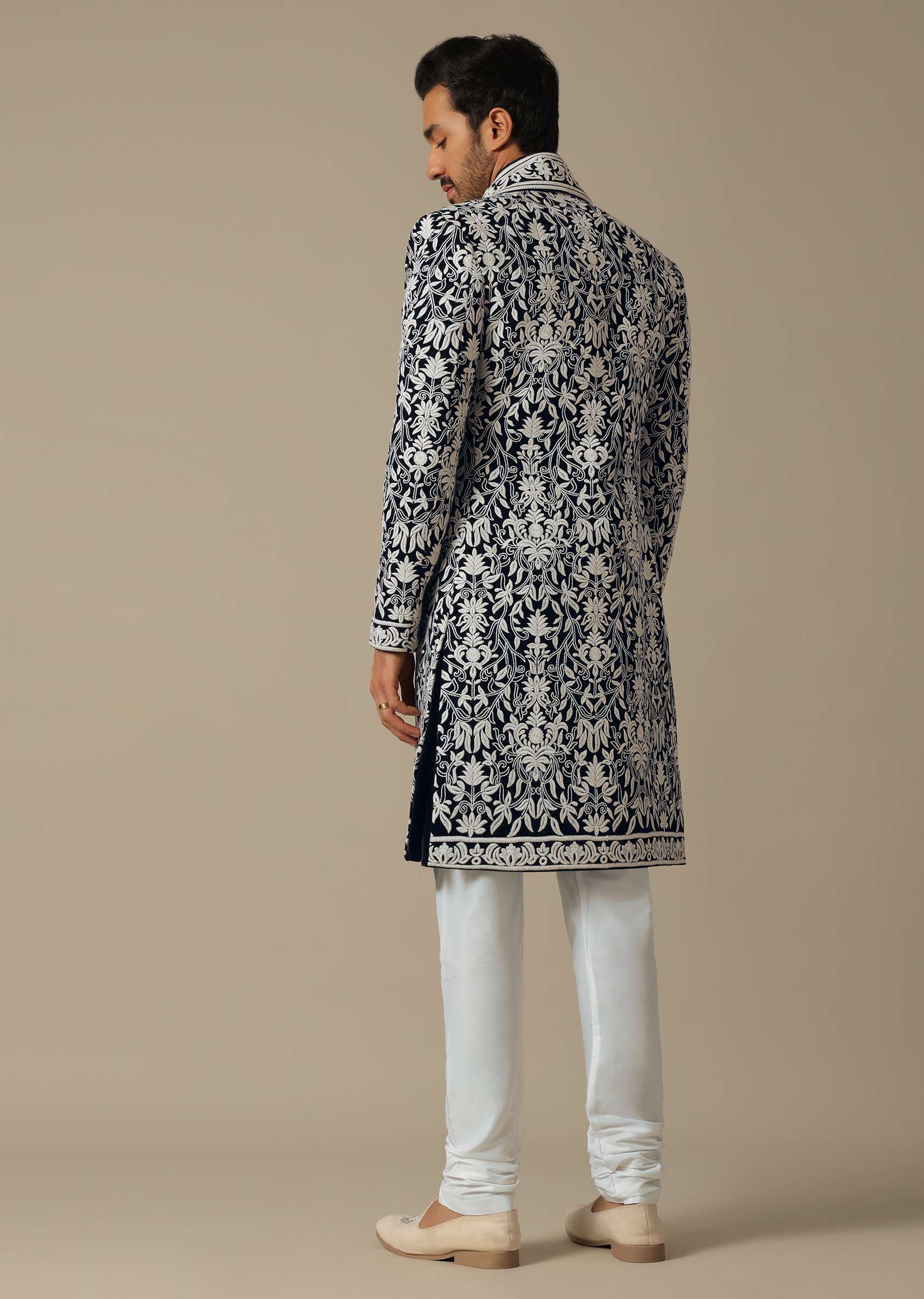 Elegant Blue Groom's Indowestern Ensemble - Image 5