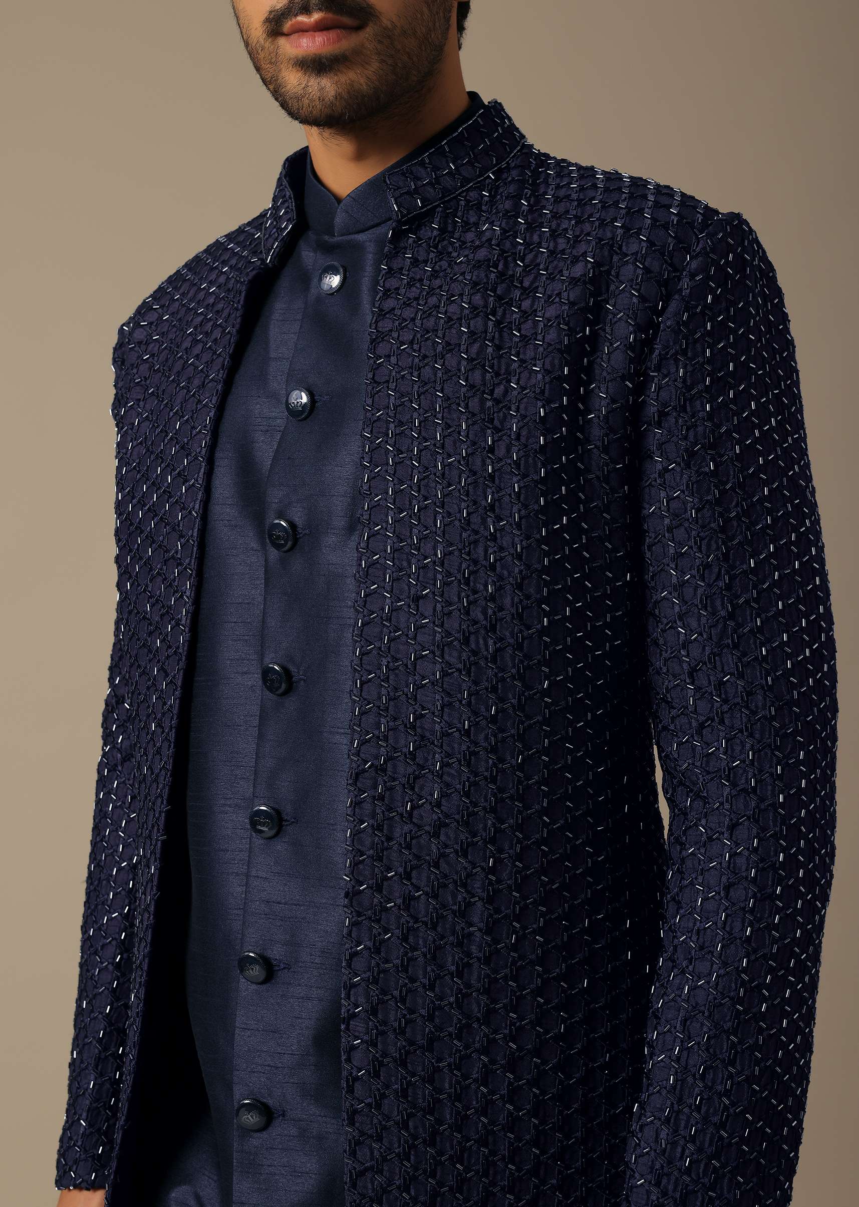 Elegant Blue Indowestern For Grooms - Image 6