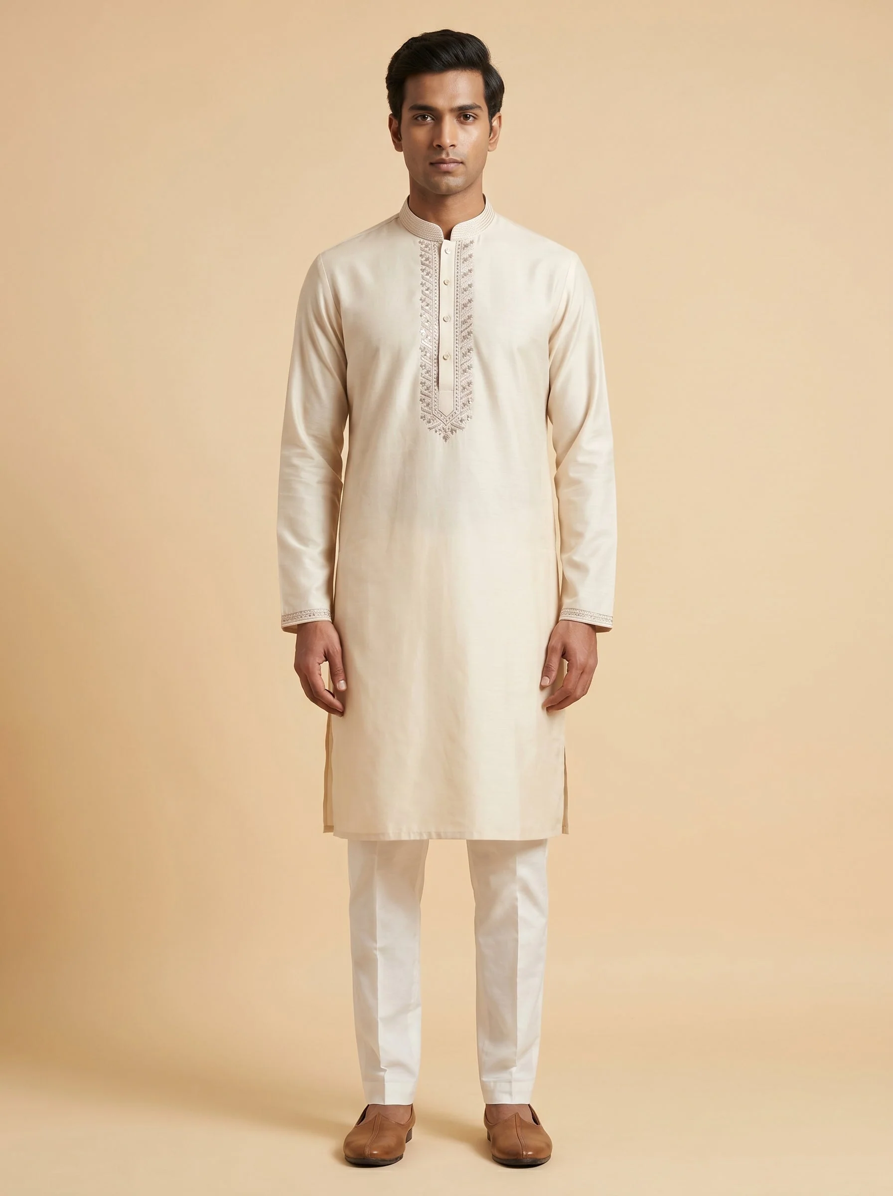 Elegant cream kurta set