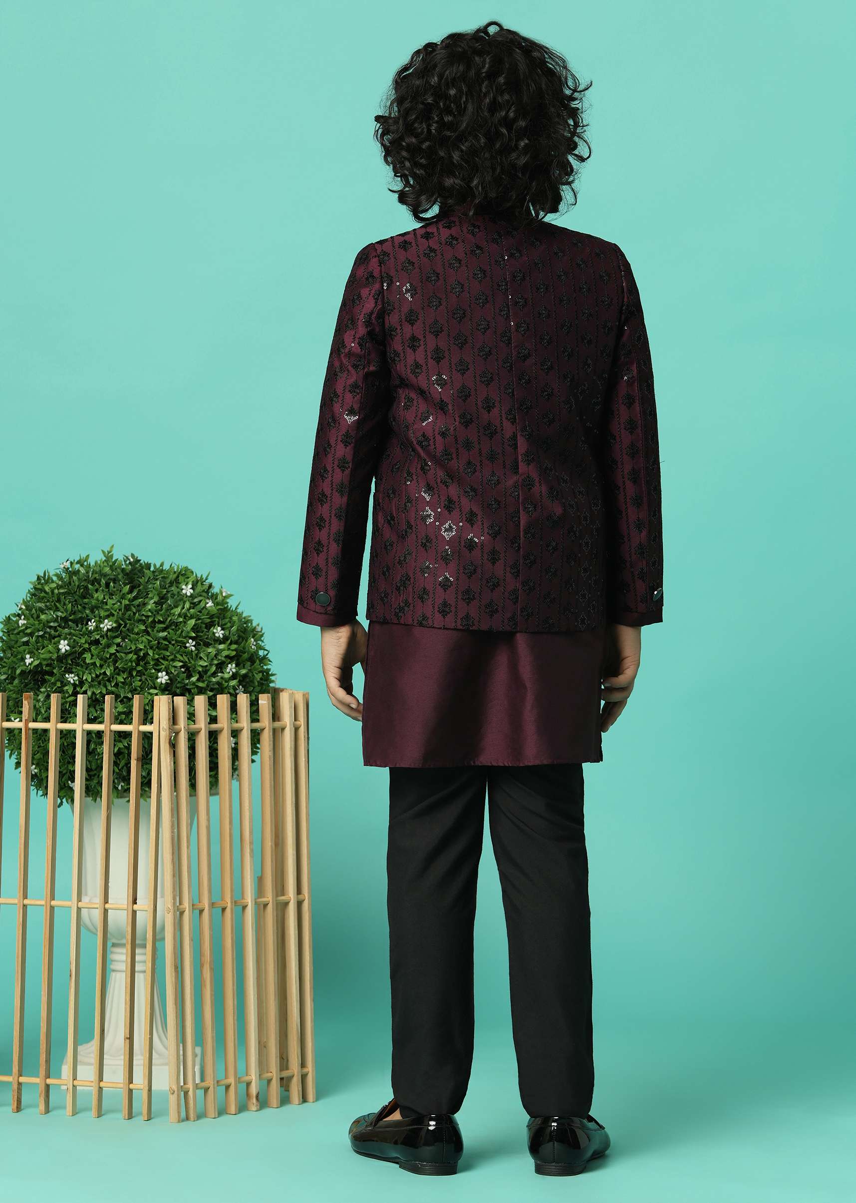 Elegant Embroidered Festive Sherwani For Boys - Image 5