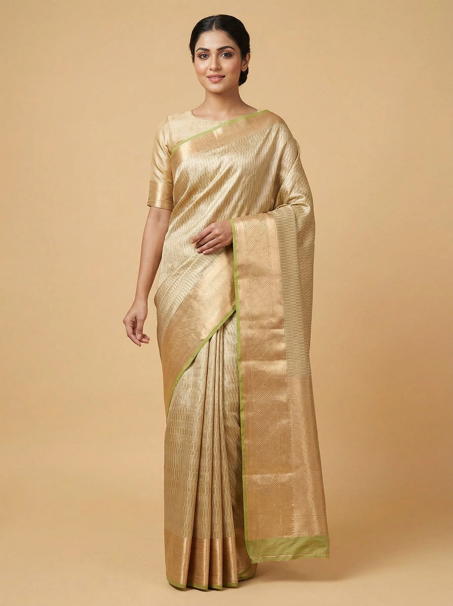 Emerald Green Embroidered Saree