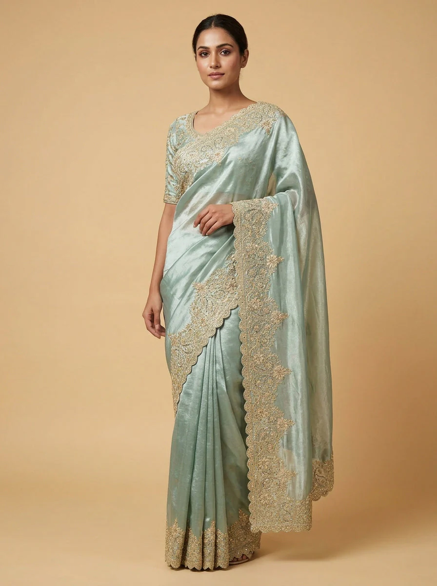 Emerald Jewel Green Regal Shine Saree