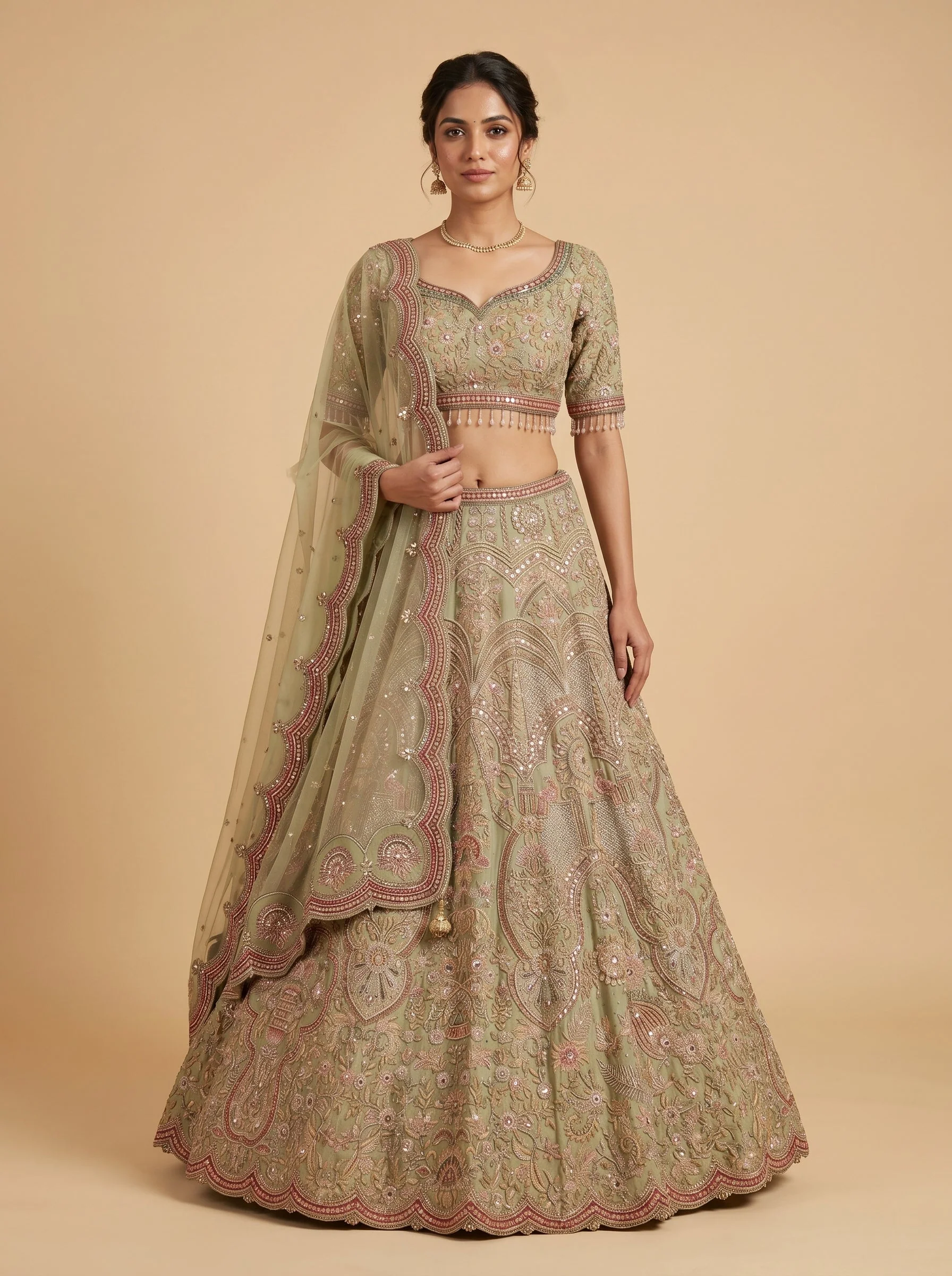 Forest Green Lehenga