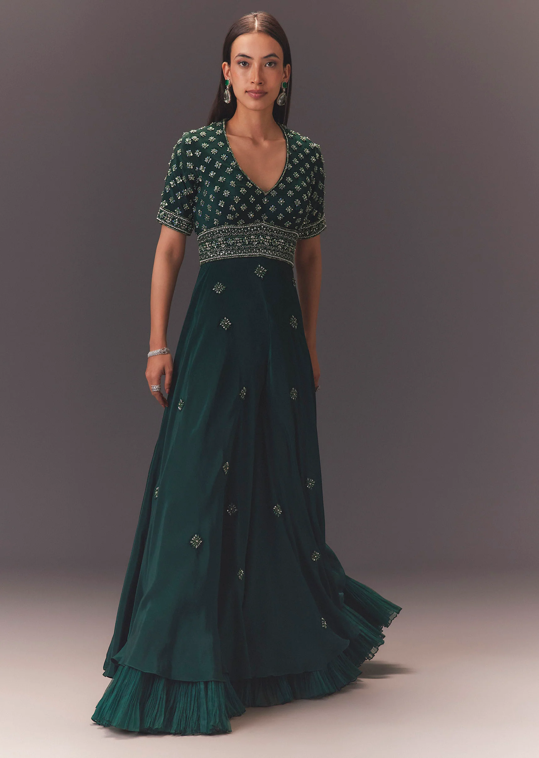 Forest Greenhand Embroidered Double Layer Jumpsuit - Image 4