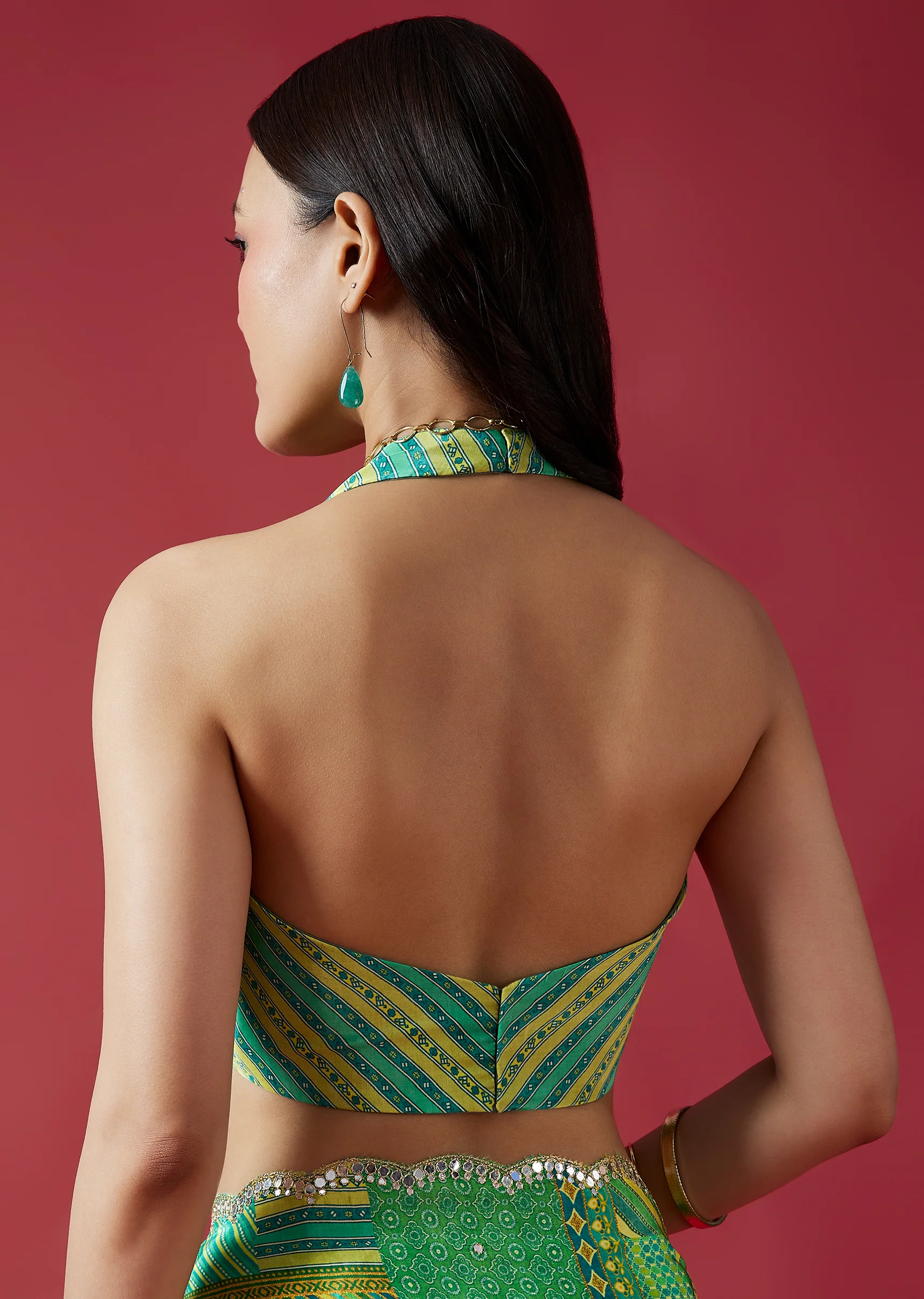 Fresh Green Pair – Printed Saree For Her And Printed Kurta Set For Him - Image 8