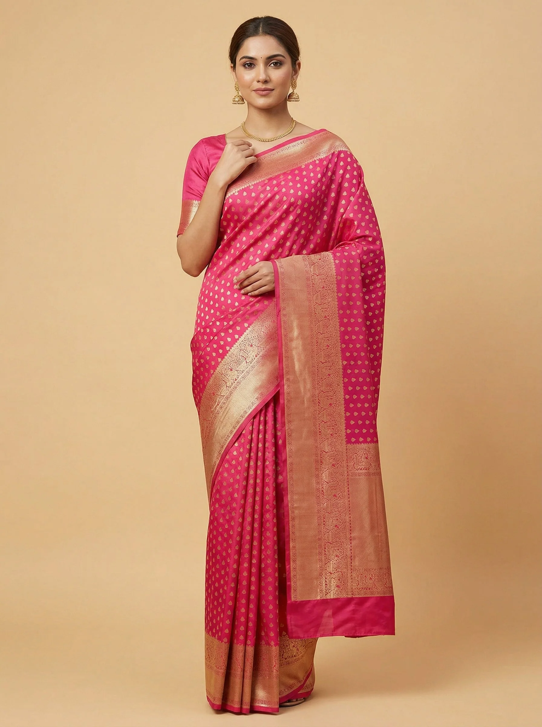 Fuchsia Magenta Handloom Saree