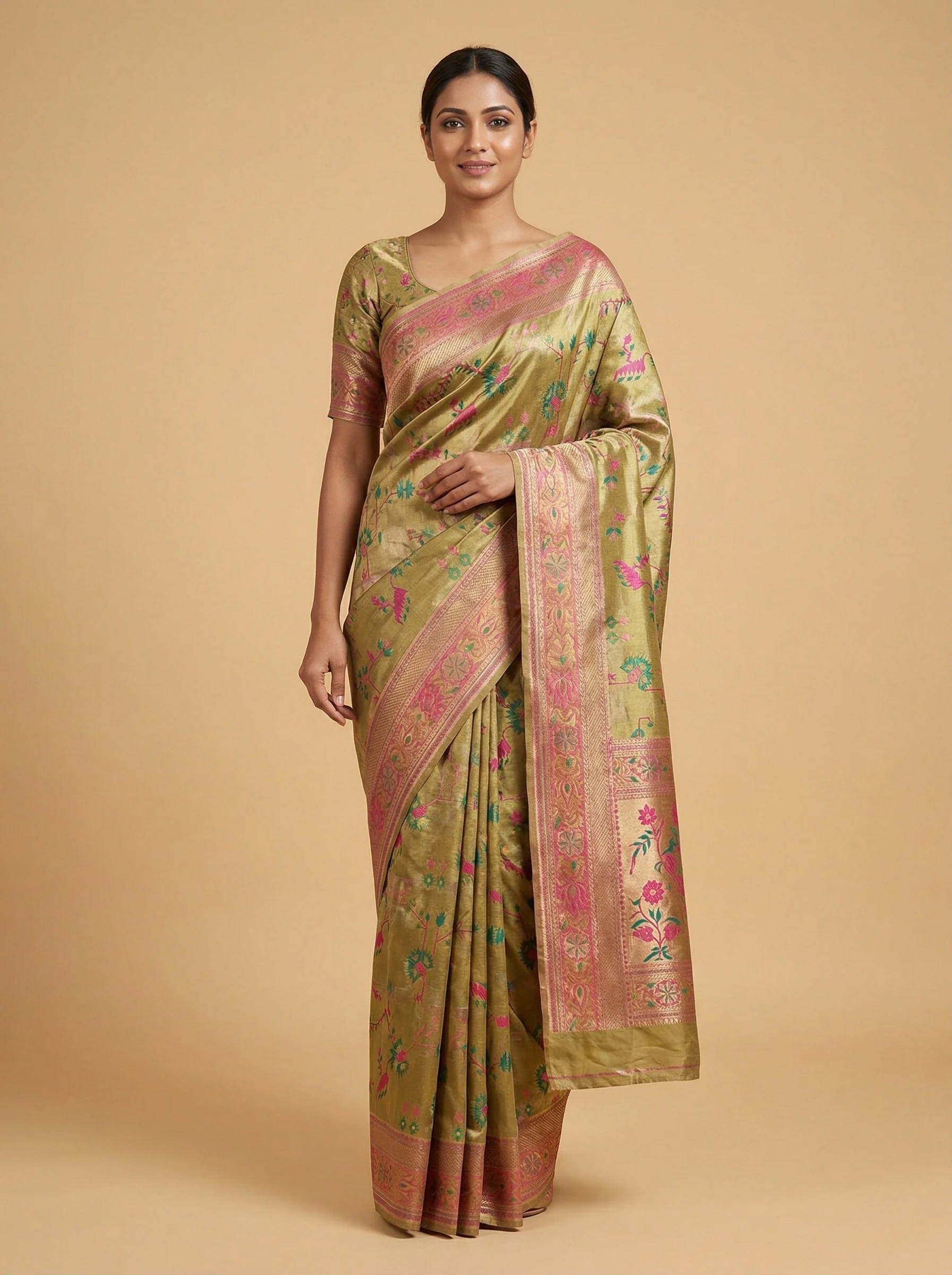 Gold Celebratory Handloom Saree