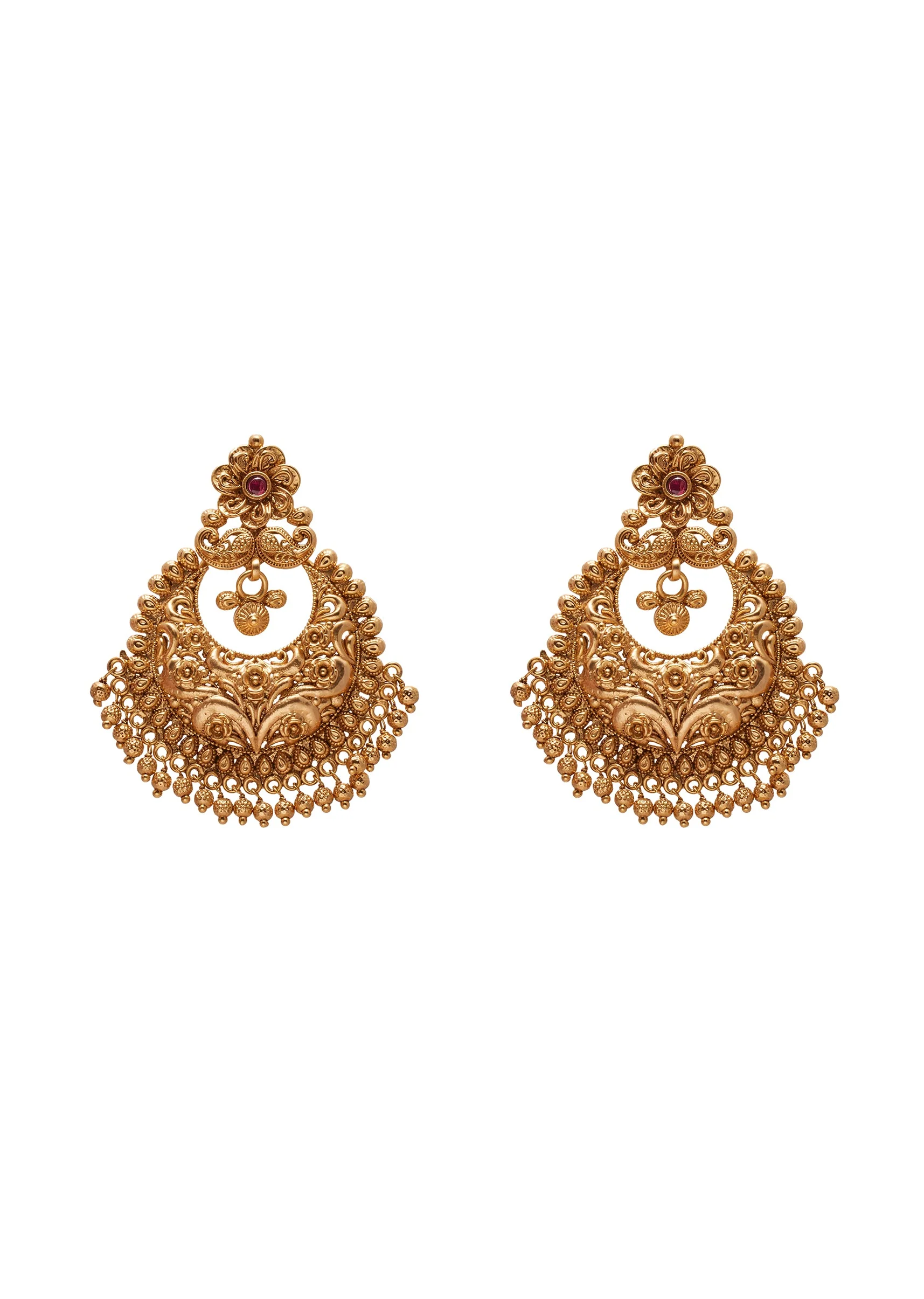 Gold Chandbali Earrings - Image 2