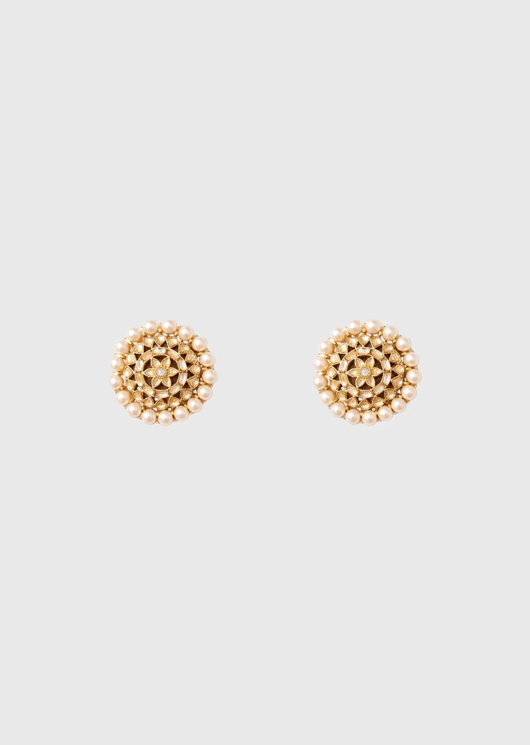 Gold Classic Kundan Earrings - Image 2