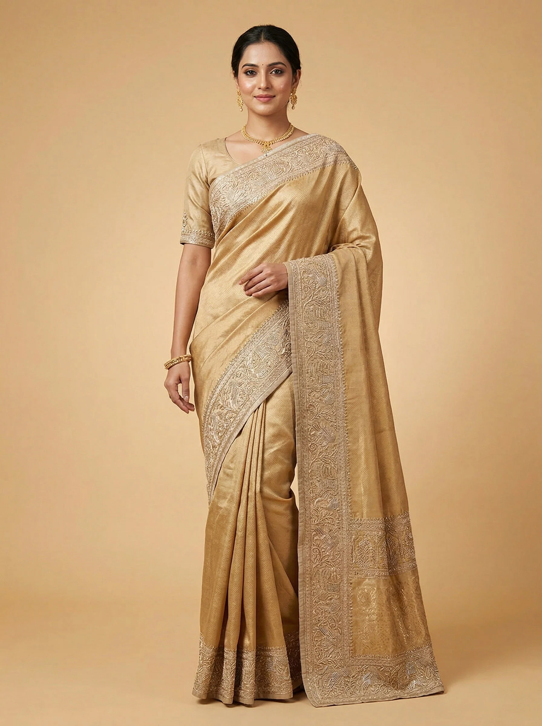 Gold Defining Embroidered Saree