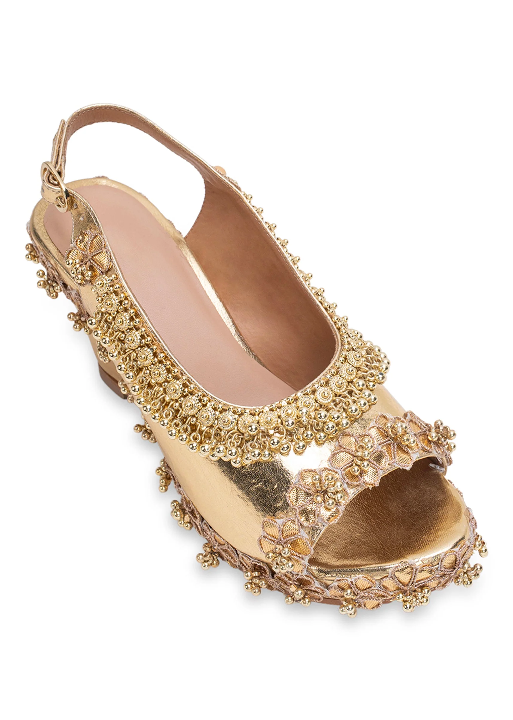 Gold Embellished Wedges - Image 5