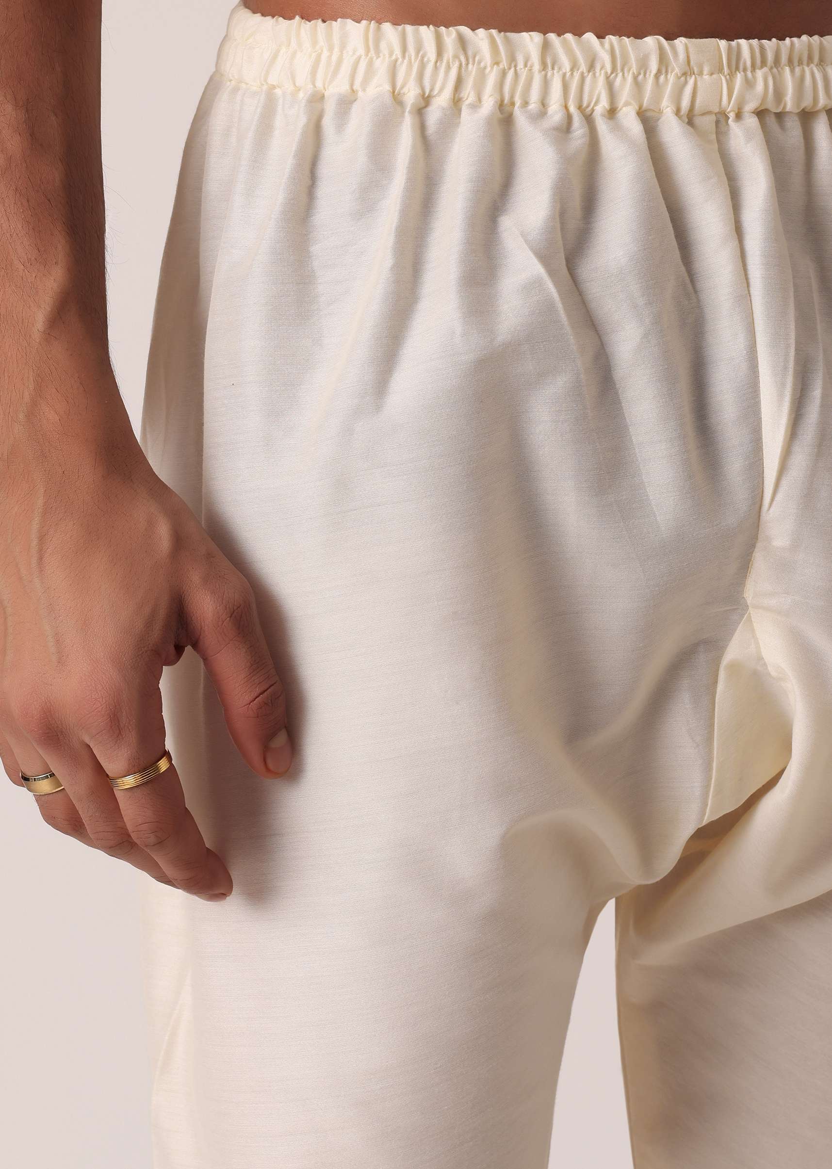 Gold Embroidered Kurta Set For Men - Image 7