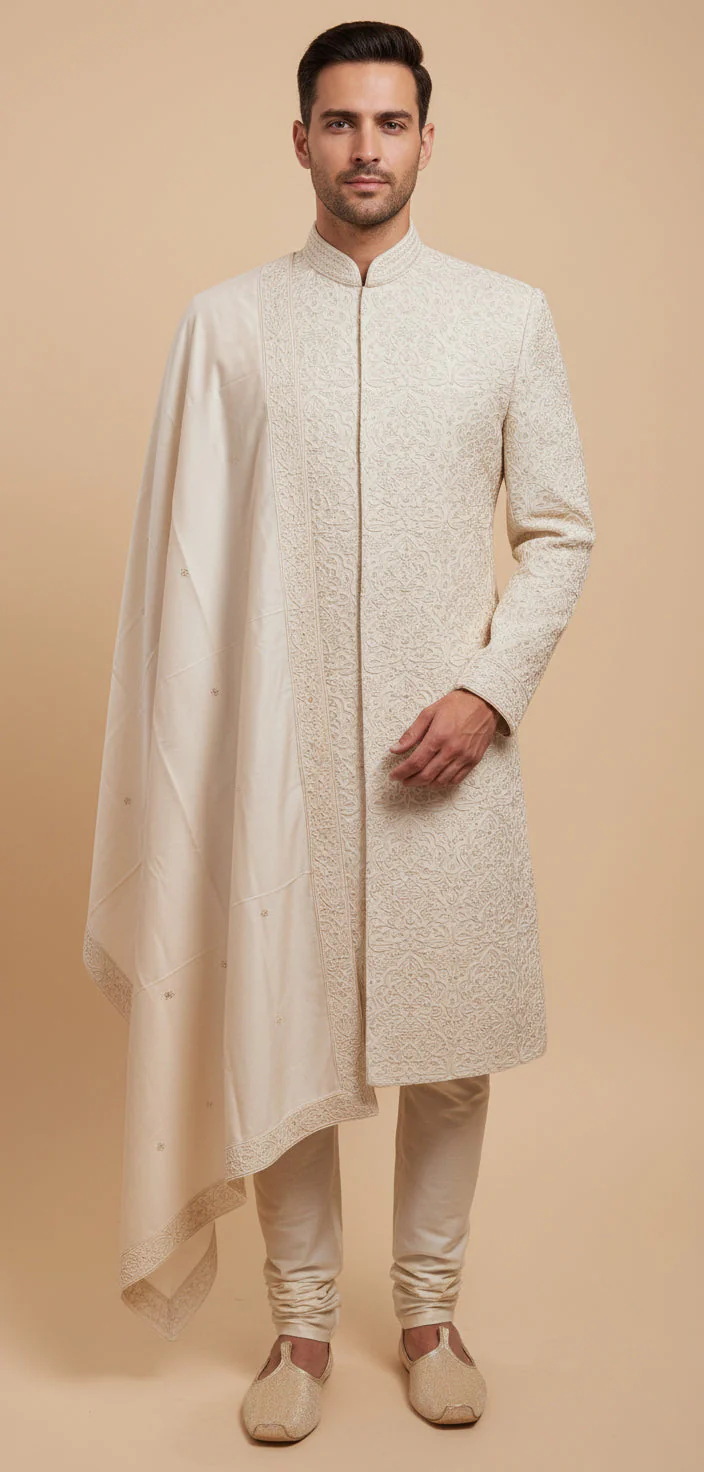 Gold Festive Sherwani - Image 2