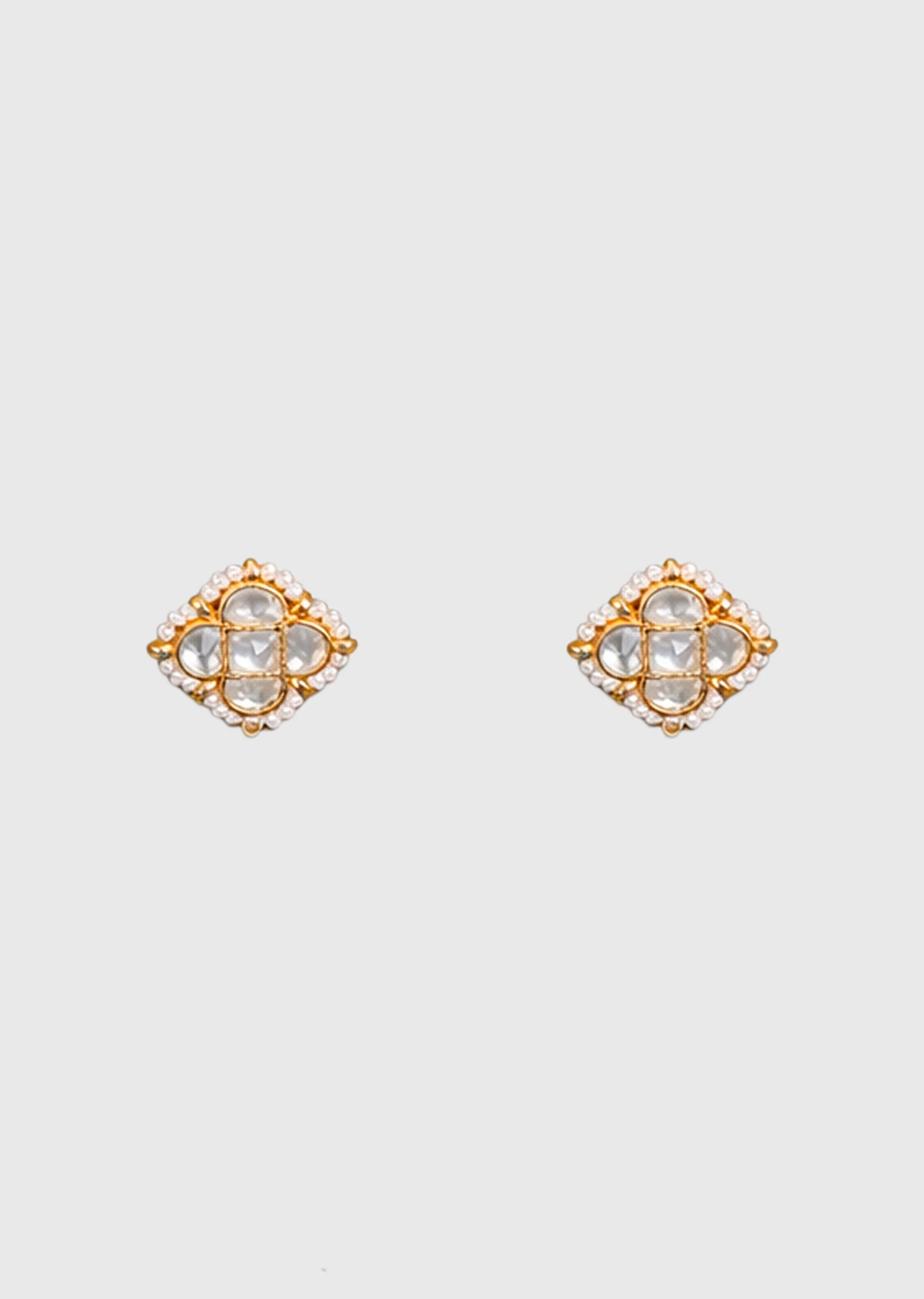 Gold Finish Kundan Necklace Set - Image 3
