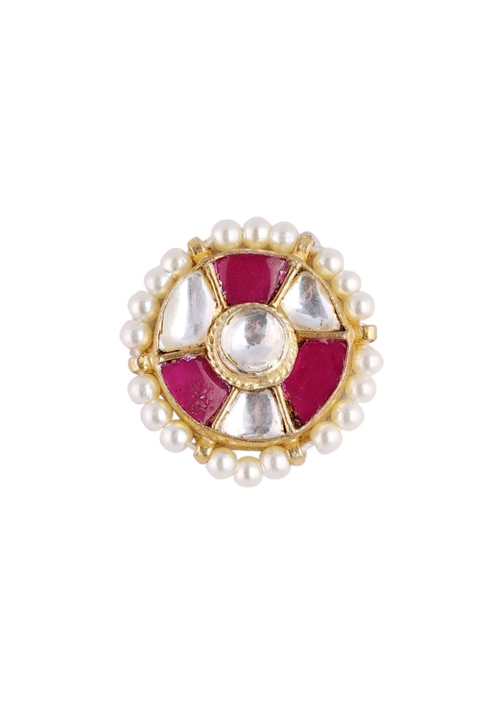 Gold Finish Rajwadi Kundan Polki Choker Set - Image 7