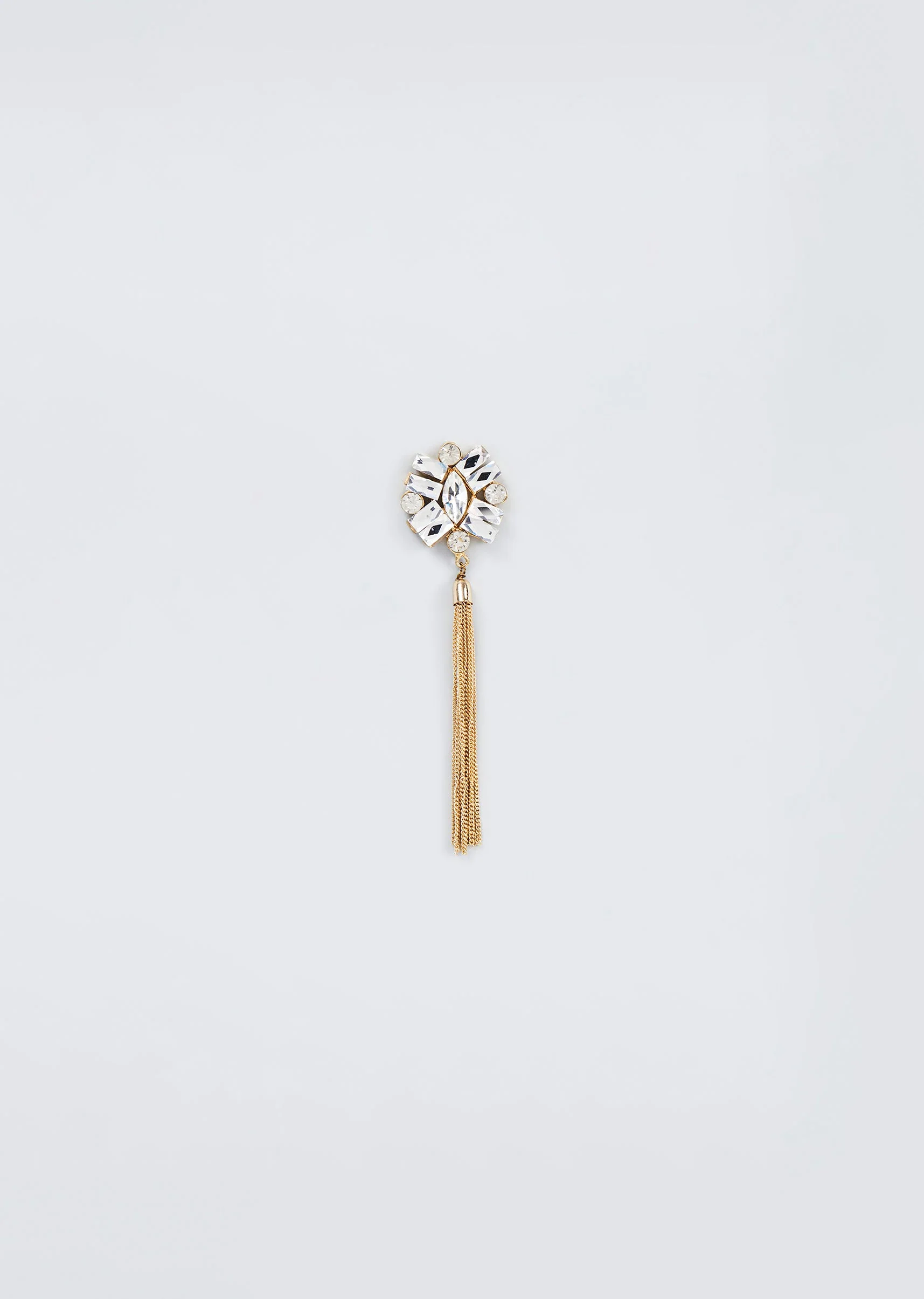 Gold Finish Zircon Dangler Earrings - Image 2